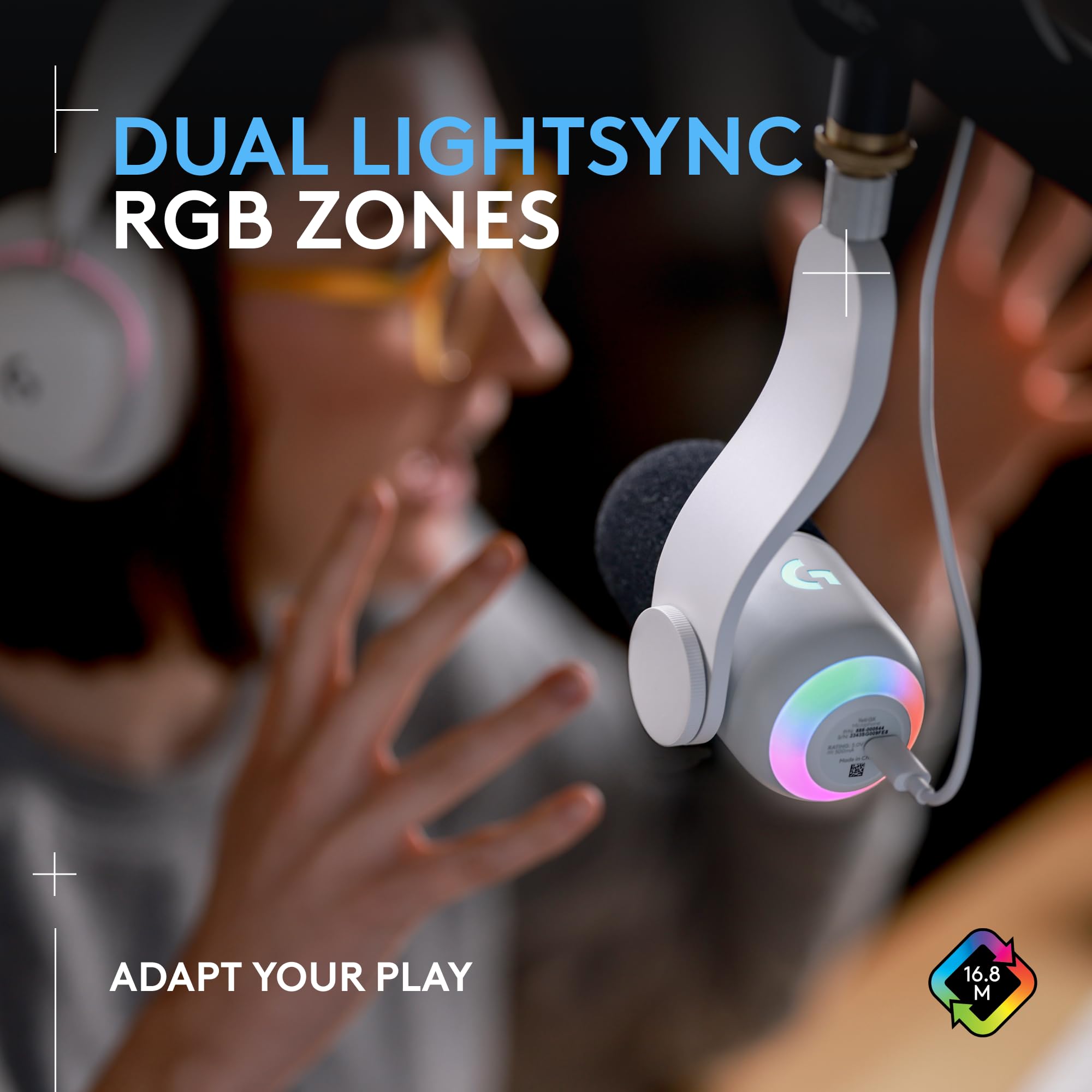 Logitech G Yeti GX Dynamic RGB Gaming Microphone with LIGHTSYNC - USB Streaming Mic for PC & Mac, Supercardioid Pickup, Plug & Play - White | Perfect for Twitch, Discord & Professional Voice Recording
