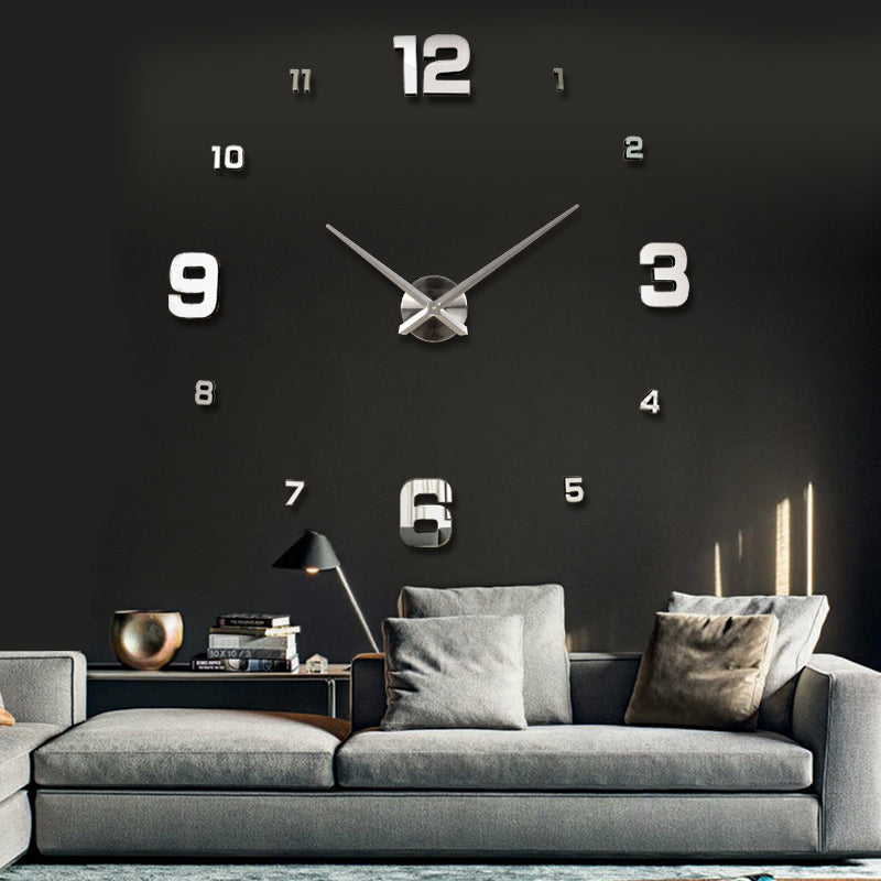 2016 Modern DIY 3D Metal Acrylic Mirror Wall Clock with Quartz Movement - Free Shipping - Home Decor, Living Room, Bedroom, Office Decoration