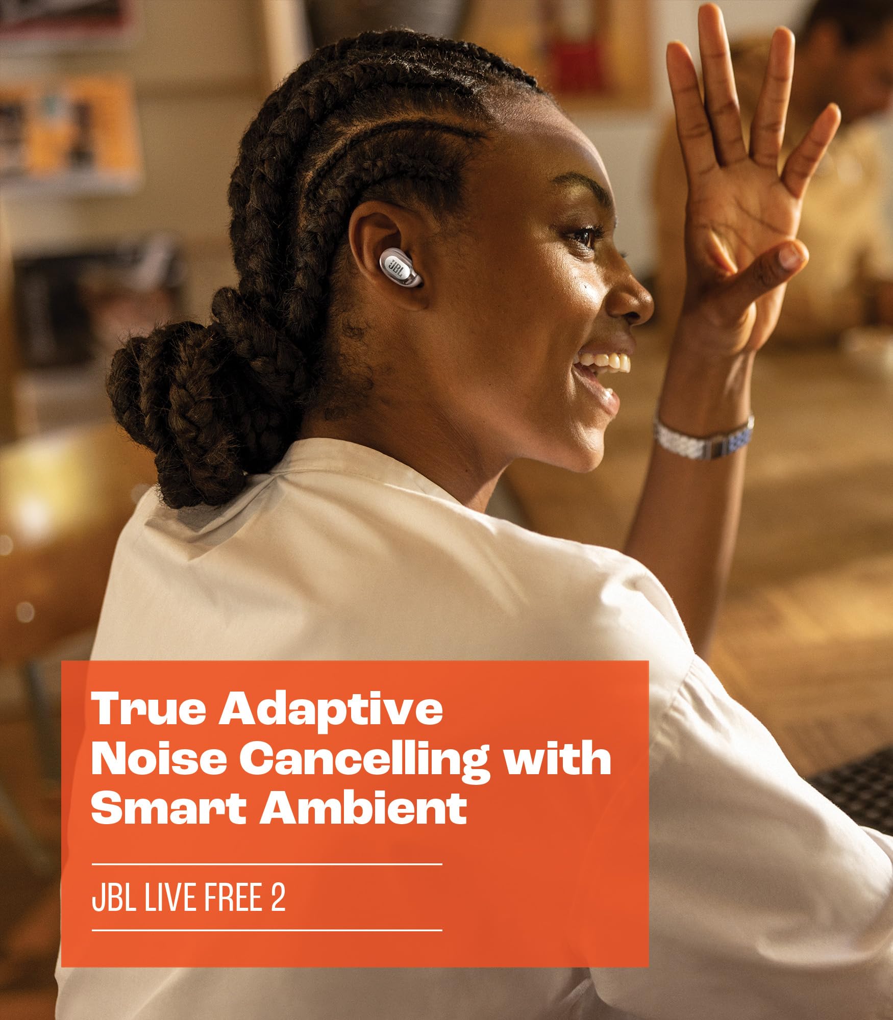 JBL Live Free 2 True Wireless Noise Cancelling Earbuds - 35hr Playtime, 6-Mic Clear Calls, IPX5 Waterproof, Comfortable Oval Design for Superior Bass & Noise Isolation (Blue) | Perfect for Workouts, Commuting & Travel