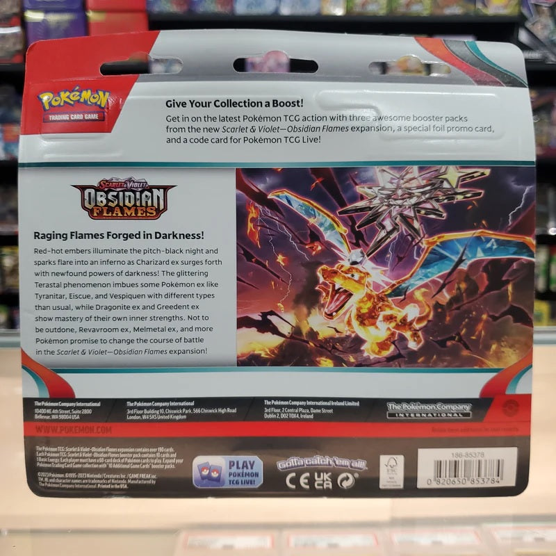 Pokemon TCG: Scarlet & Violet Obsidian Flames Booster Packs (3-Pack) with Houndstone Promo Card - Collectible Trading Cards for Battles & Gifts
