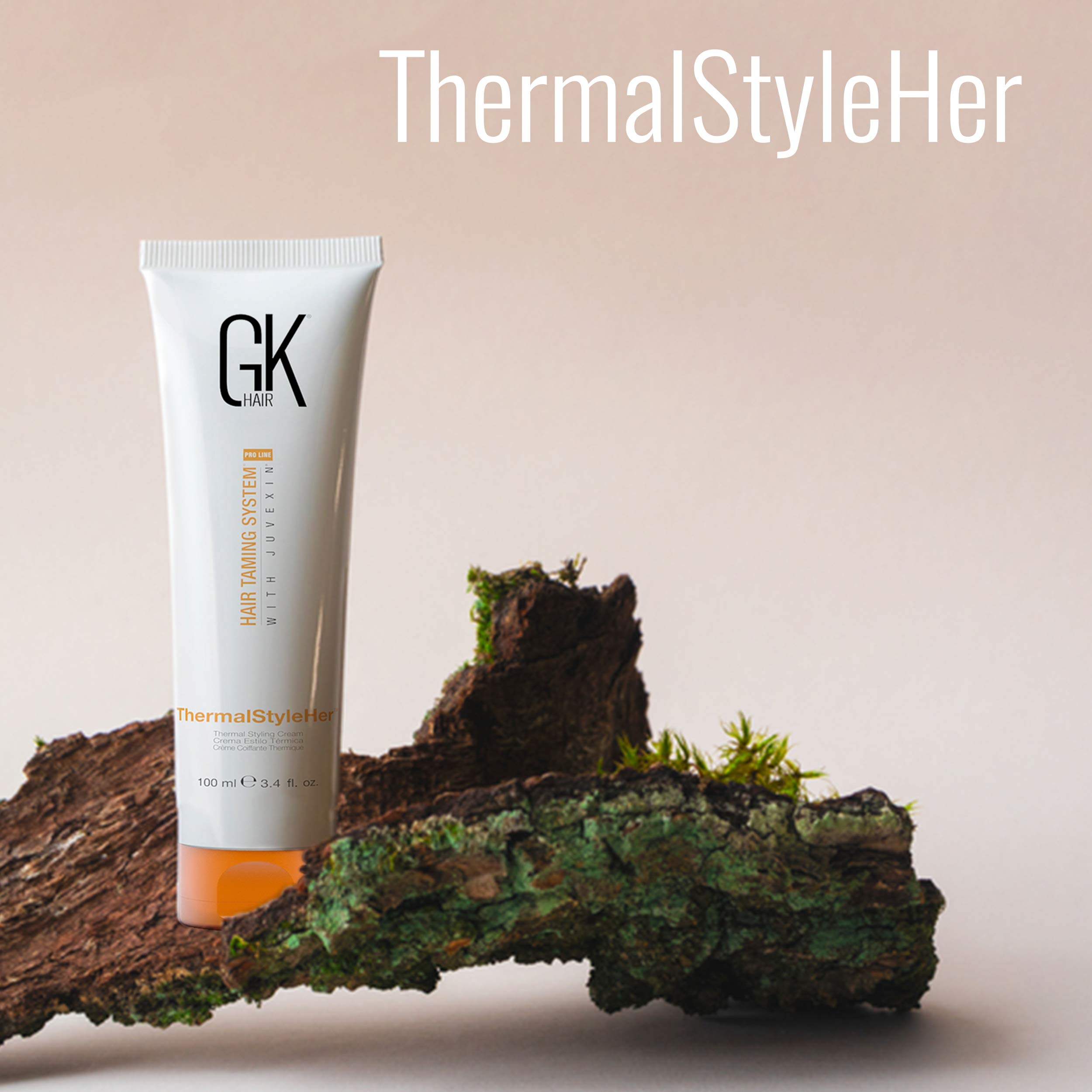 GK Hair Global Keratin Balancing Shampoo & Conditioner Set (300ml) for Damaged Hair - ThermalStyleHer Keratin Treatment (100ml/3.4oz) - Salon-Quality Hair Care for Smooth, Frizz-Free & Heat-Protected Styling