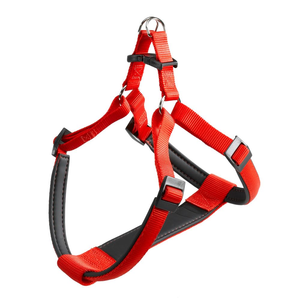 Ferplast Daytona Adjustable Padded Dog Harness for Small Dogs - Comfortable & Secure Fit - Perfect for Walking, Running & Outdoor Adventures (Red)