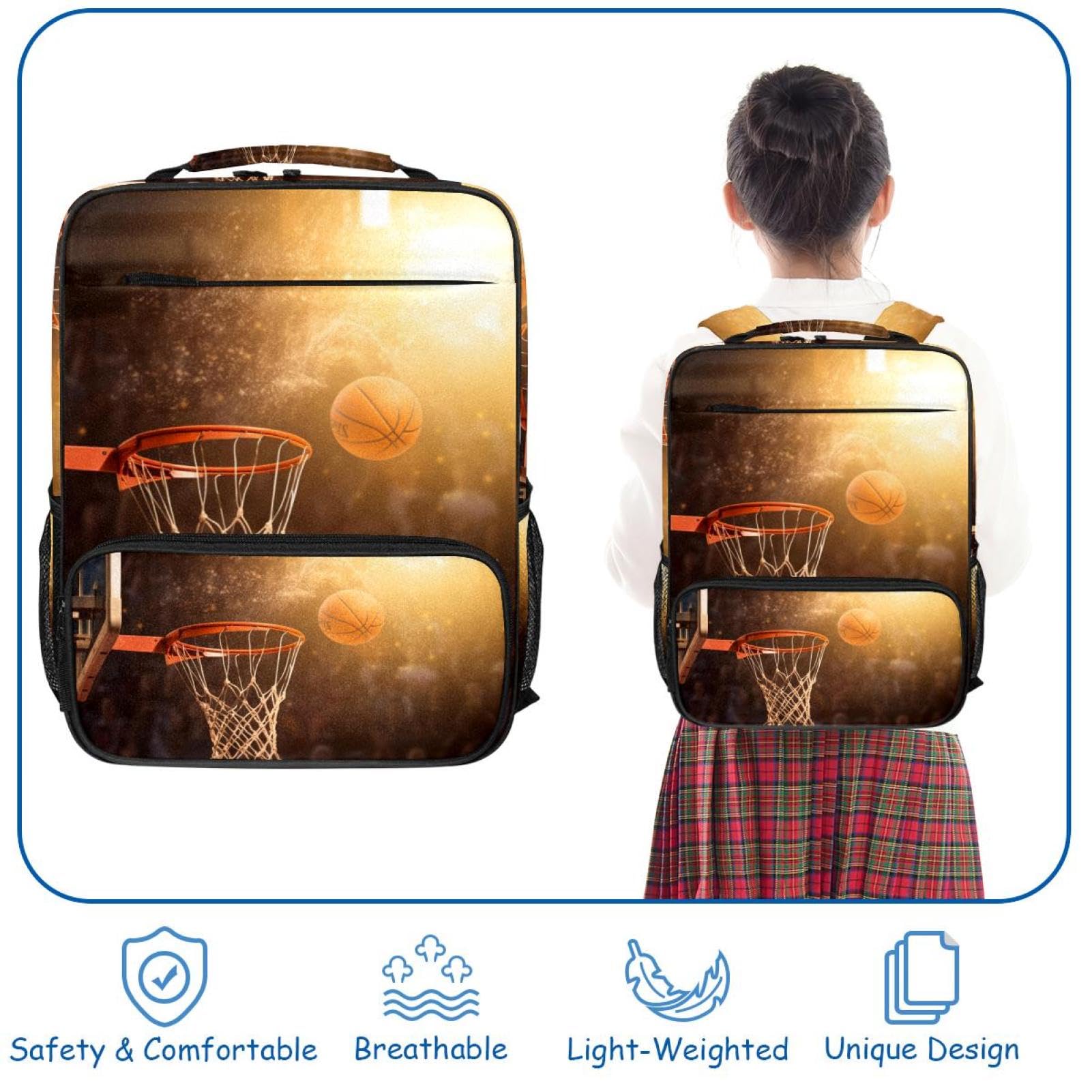 Best Travel Backpack for Women & Men - Durable Basketball Backpack with Hoop - Perfect for Gym, Sports & Outdoor Adventures