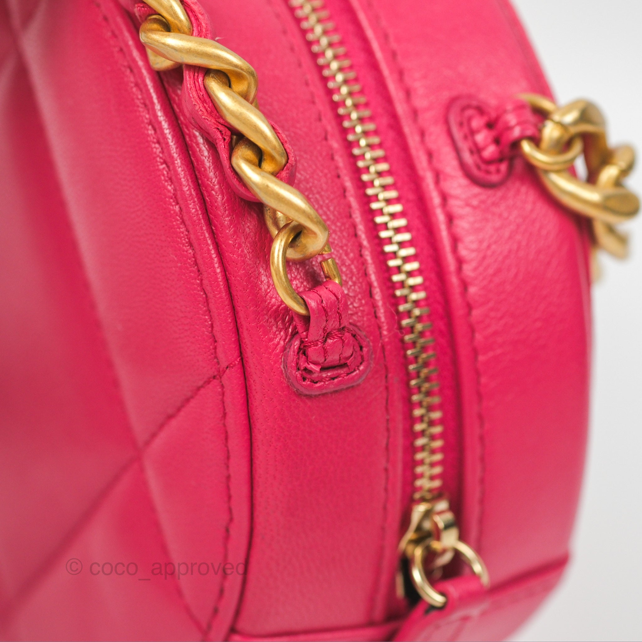 Chanel 19 Round Clutch with Chain - Dark Pink Mixed Hardware Crossbody Bag for Women | Luxury Evening Purse for Parties, Dinner Dates & Special Occasions