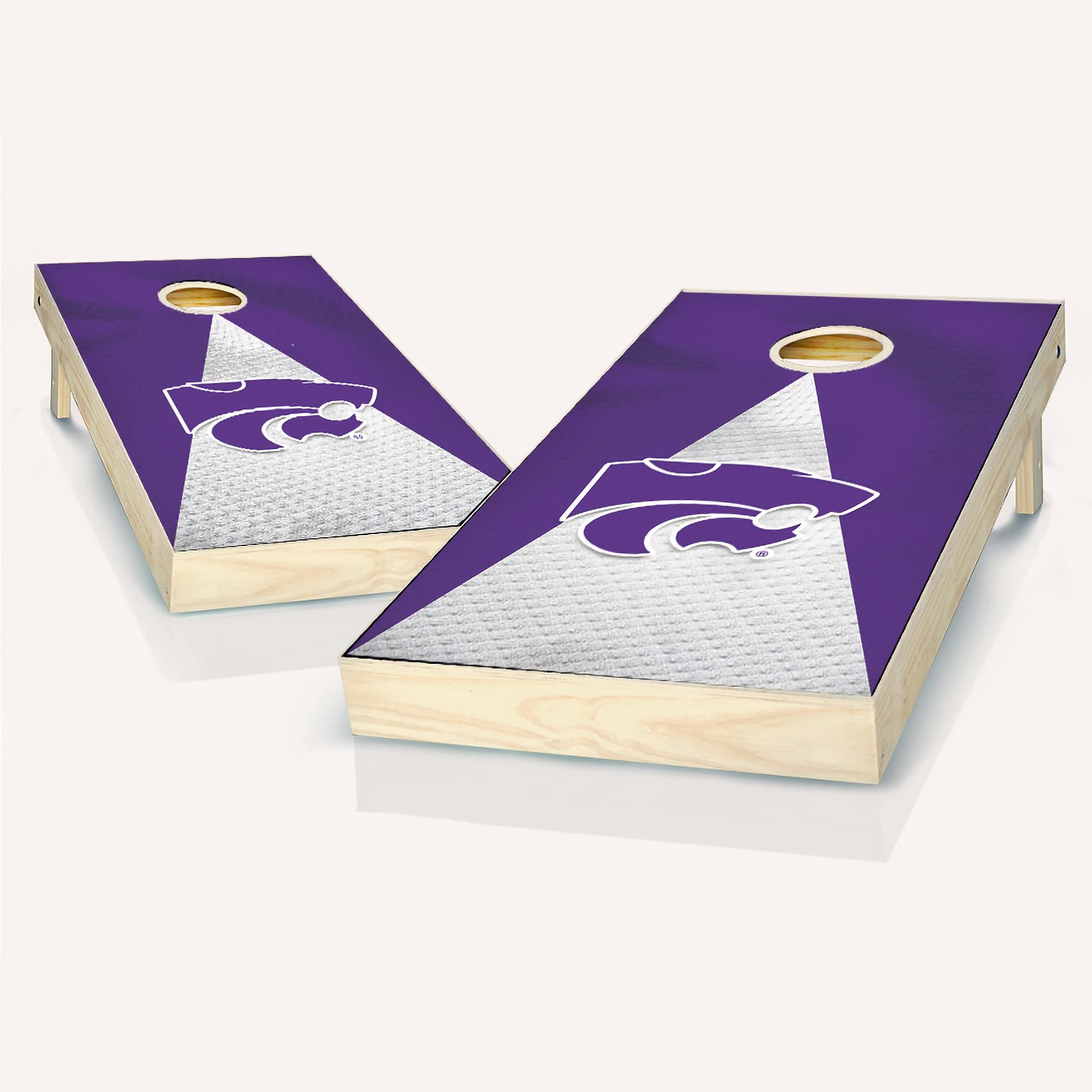 Kansas State Wildcats Cornhole Game Set - 2 Premium Wooden Cornhole Boards & 8 Bean Bags - Outdoor Tailgating, Backyard BBQ, College Game Day Party Supplies