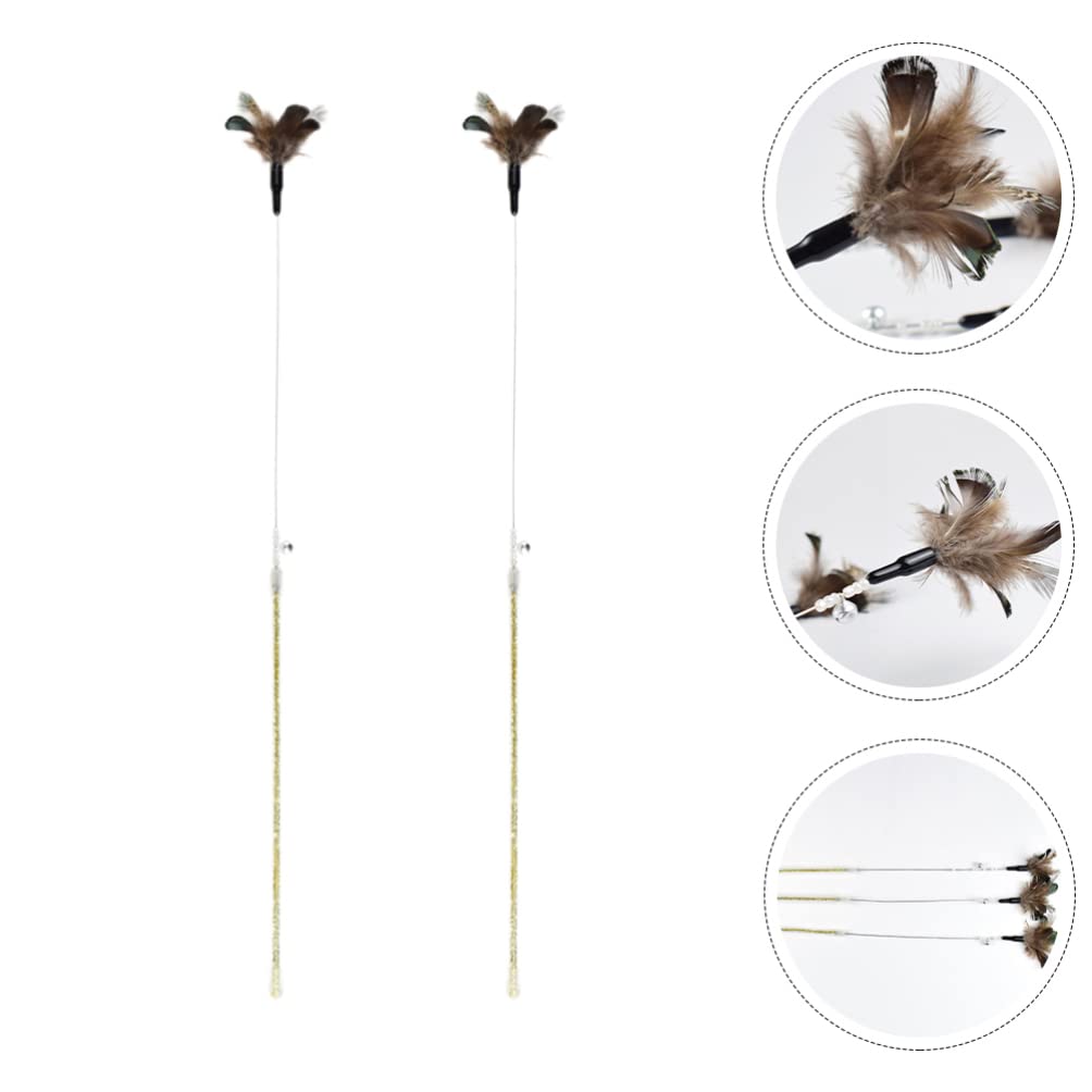 Balacoo 2-Pack Interactive Cat Toys with Feather Teaser - Telescoping Wand for Kittens & Adult Cats - Fun Playtime & Exercise for Indoor Pets - Perfect for Bonding & Stimulation