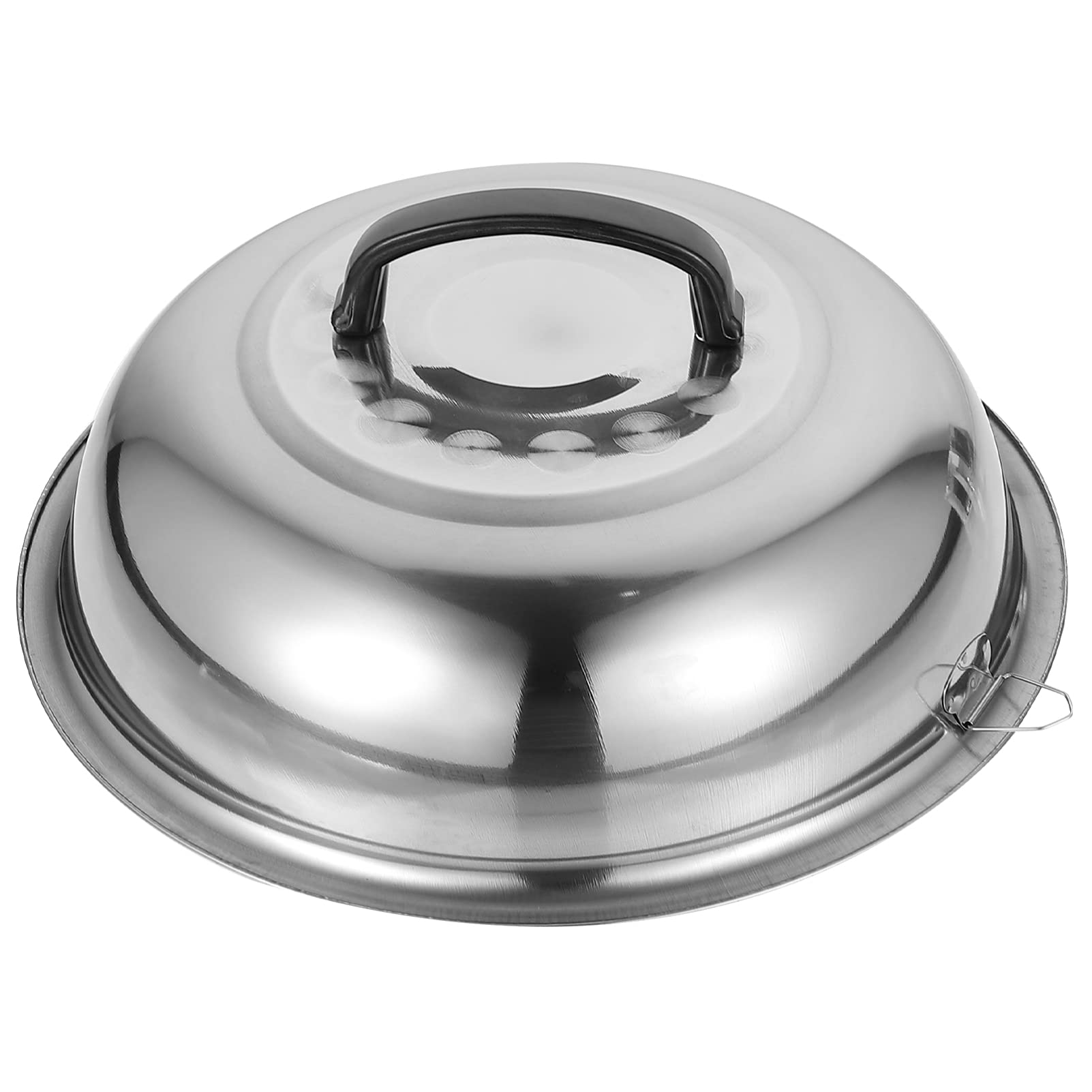 DOITOOL 4-Piece Stainless Steel & Glass Wok Lid Set with Heat-Resistant Silicone Knob - Universal Frying Pan Cover for Skillet, Sauté Pan, and Cookware (Silver) - Perfect for Stir-Frying, Steaming, and Simmering Asian Cuisine