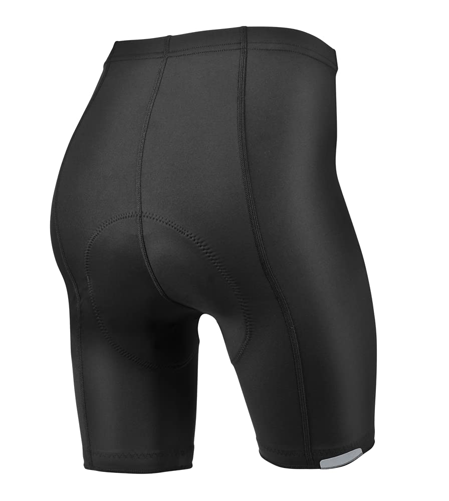 Premium Black Women's Bike Shorts - High Waist Compression Spandex Cycling Shorts with Padding for Mid Distance Rides | Made in USA | Perfect for Road Cycling, Spinning Classes & Outdoor Workouts