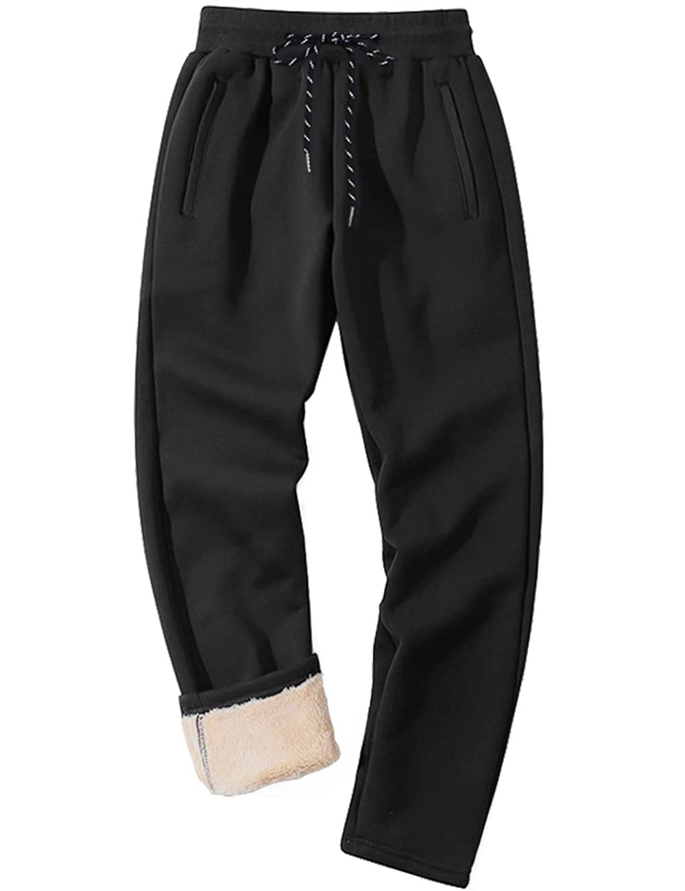 MAGCOMSEN Men's Winter Fleece Pants - Sherpa Lined Thermal Sweatpants for Cold Weather, Thickened Warm Athletic Joggers for Running & Outdoor Activities | Perfect for Snow Sports, Hiking & Lounge Wear