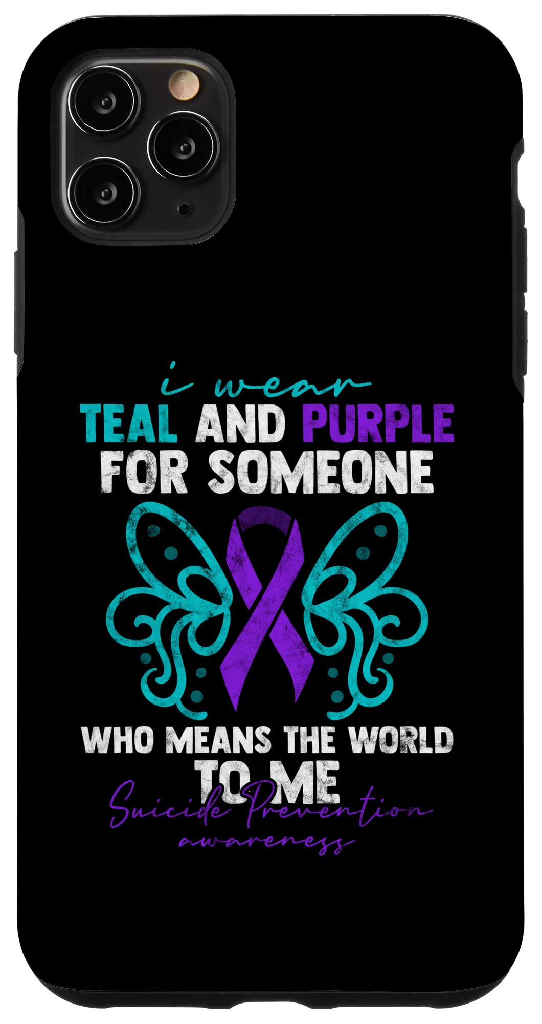 iPhone 11 Pro Max Case - Suicide Prevention Awareness in Teal & Purple | Durable Protective Cover for Everyday Use & Mental Health Support