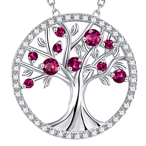 M July Birthstone Ruby Necklace