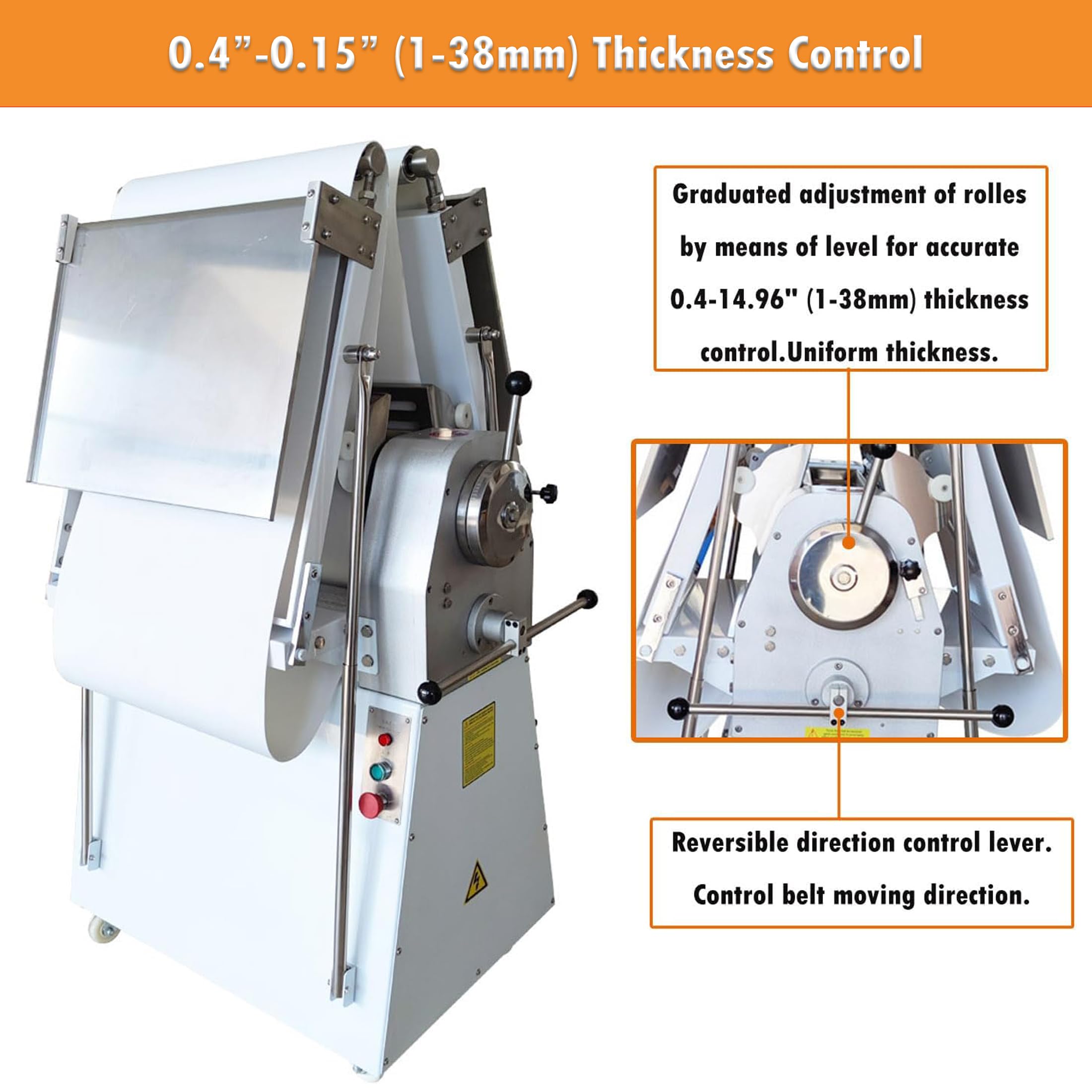 INTSUPERMAI Commercial Dough Sheeter Machine - 88.59