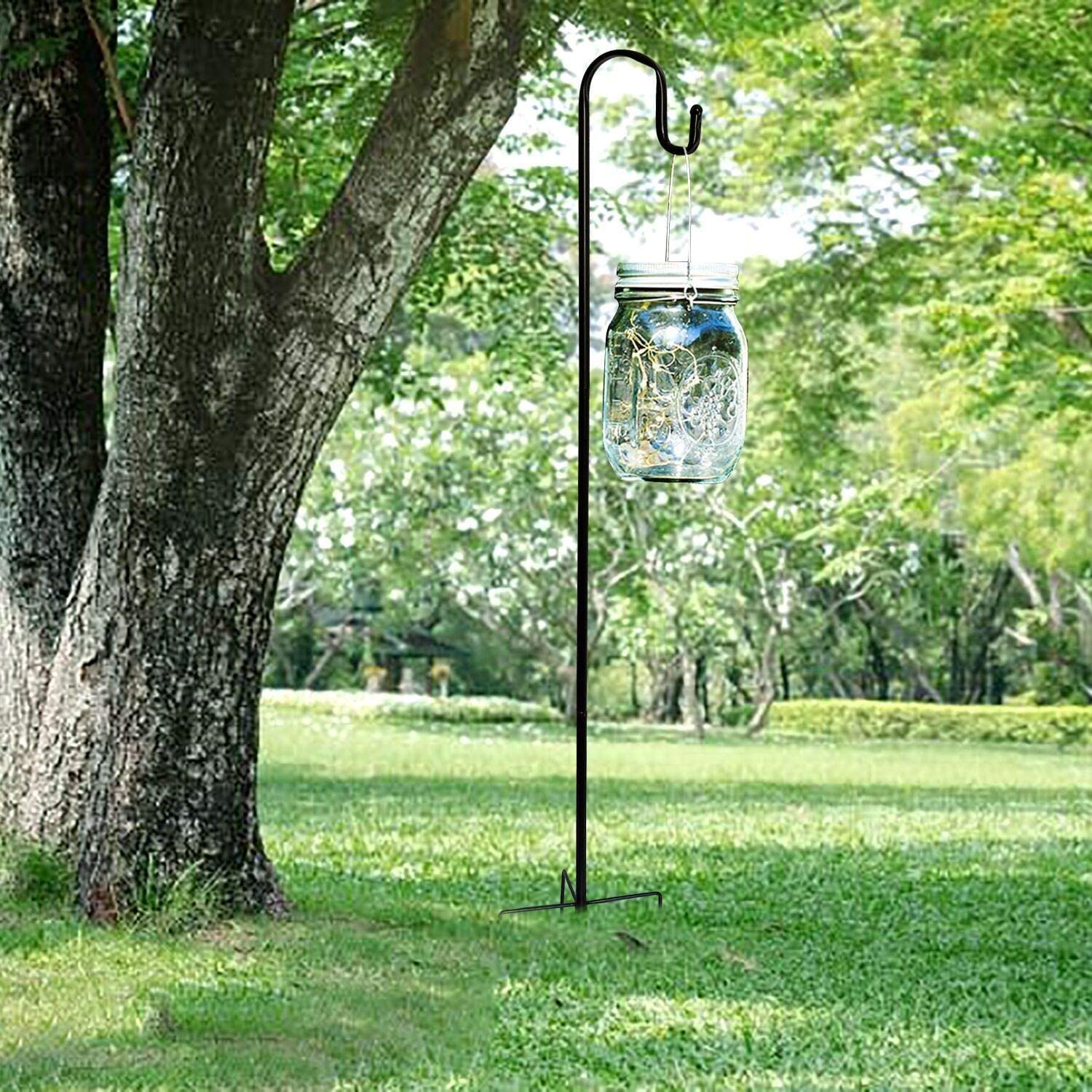 72 Inch Outdoor Shepherd Hooks (2-Pack) - Heavy Duty Metal Garden Hooks for Bird Feeders, Hanging Lights, Mason Jars, Planters & Decor - Perfect for Patio, Lawn, Wedding & Holiday Decorations