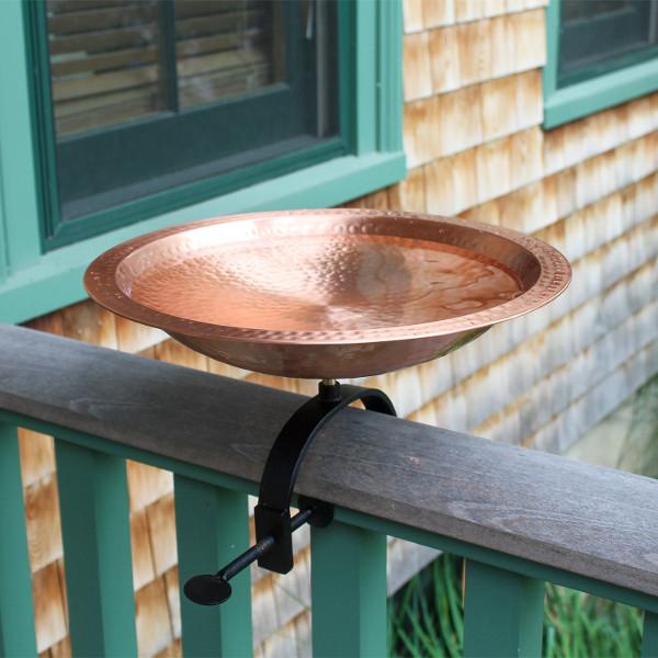 Handmade Hammered Solid Copper Birdbath for Garden - Outdoor Decorative Bird Bath with Rustic Patina Finish - Perfect for Attracting Birds to Your Backyard, Patio or Garden Decor