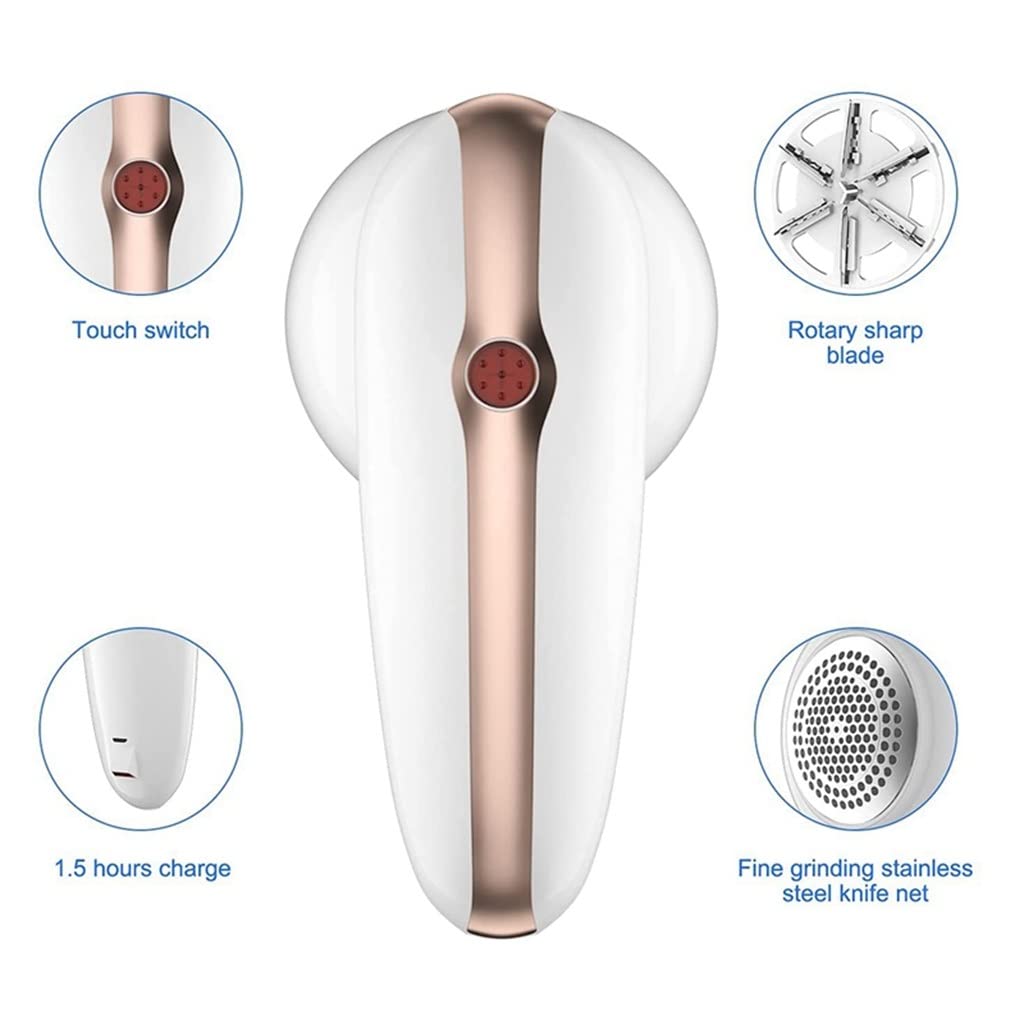 Rechargeable Electric Fabric Shaver & Lint Remover with Replaceable Stainless Steel Blades - Perfect for Sweaters, Coats, and Home Textiles