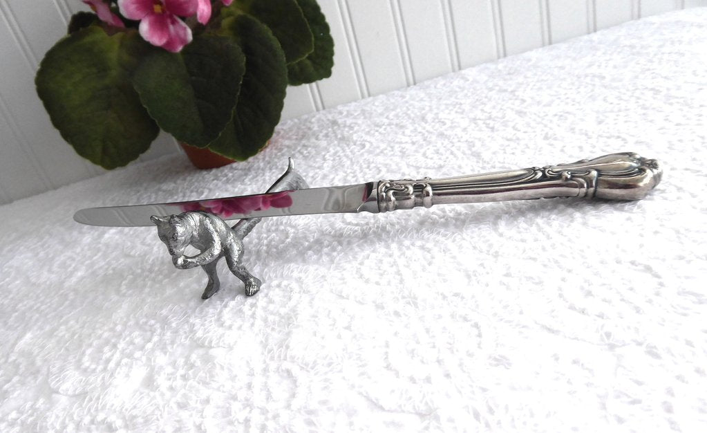 Antique Edwardian Figural Knife Rest Squirrel English Silver Plated 1900-1910 - Perfect for Vintage Table Setting & Collectible Display
