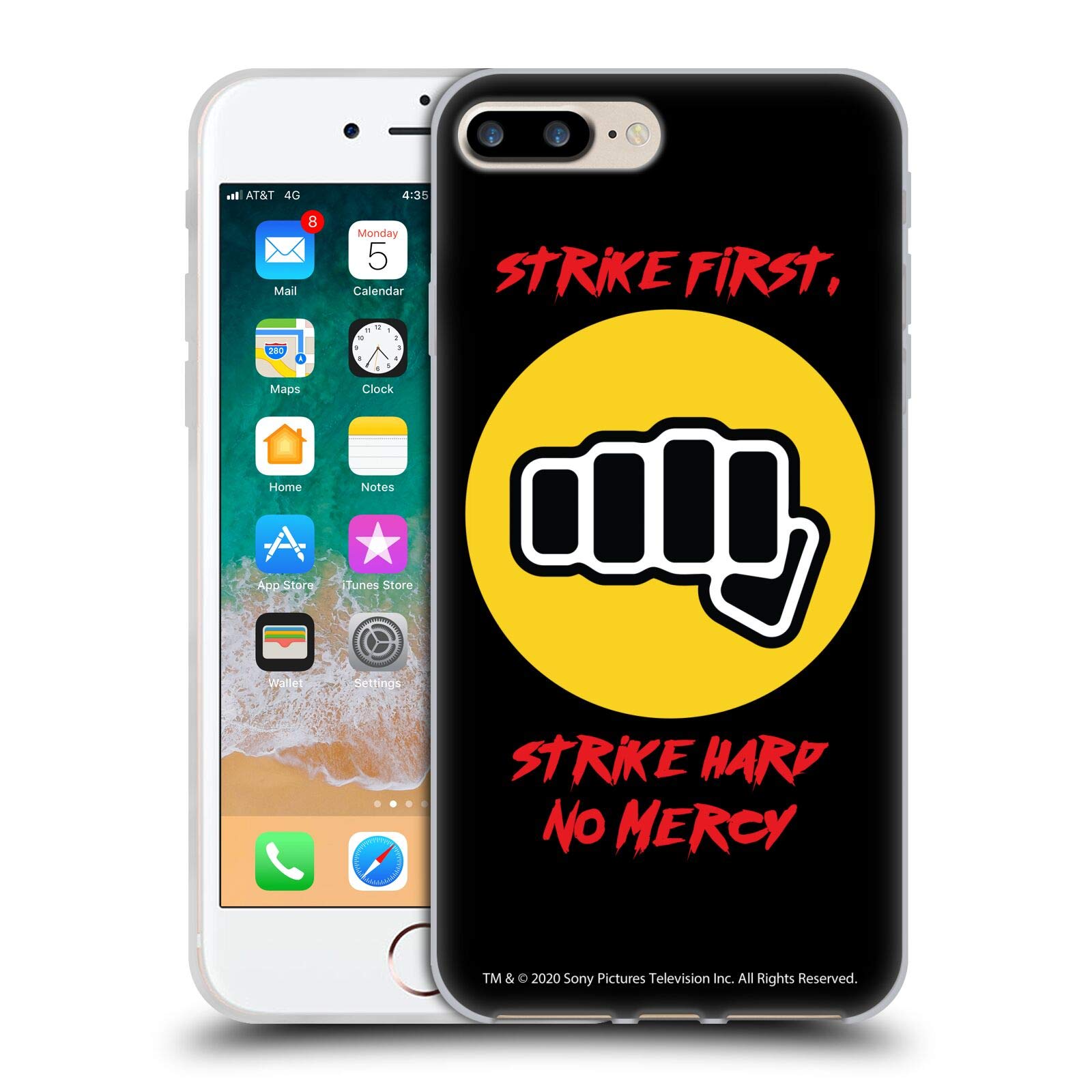 Official Cobra Kai No Mercy Logo iPhone 7 Plus/8 Plus Soft Gel Case - Durable Protective Cover with Premium Graphics - Perfect for Fans of The Karate Kid Series & MMA Enthusiasts