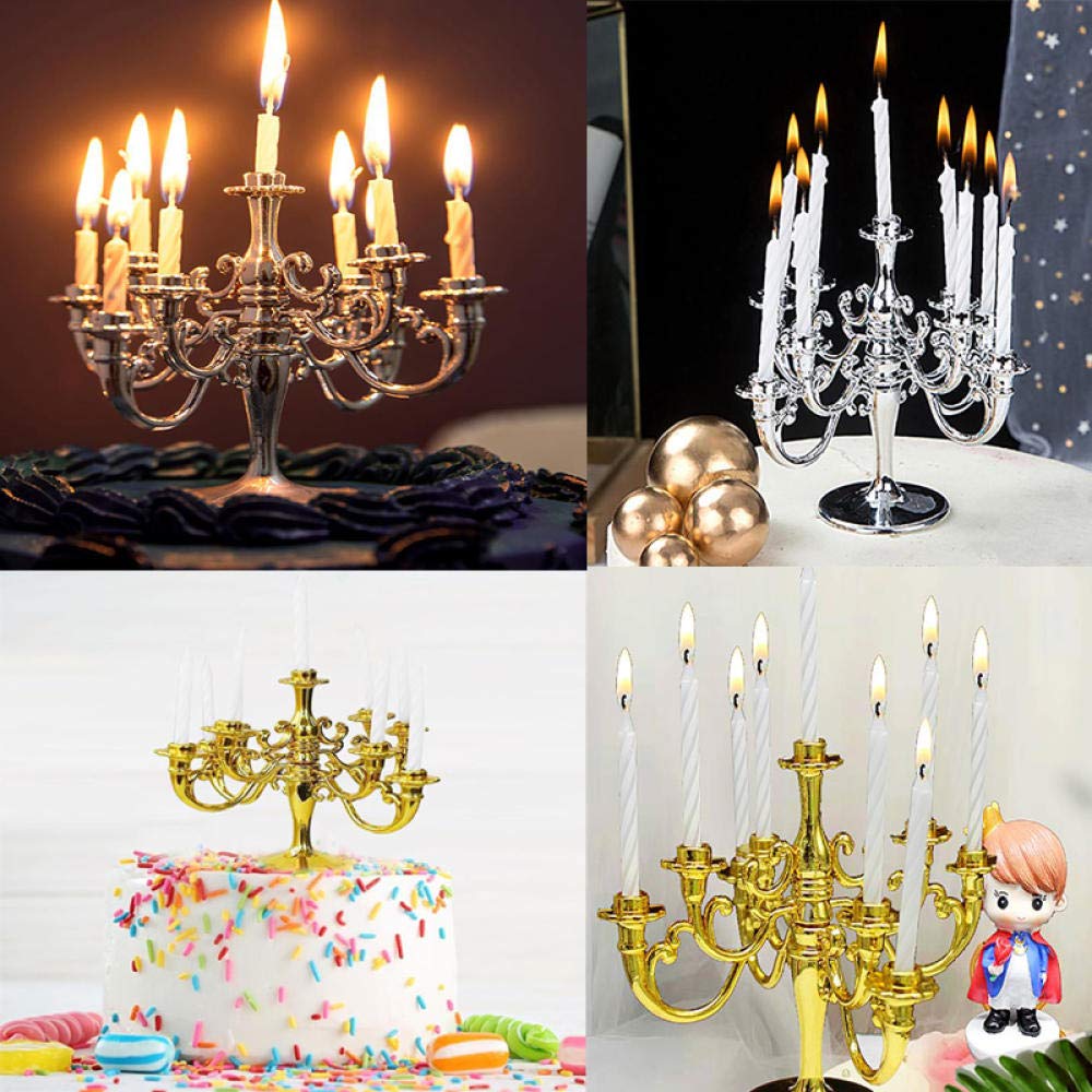 Miniature Candle Holders for Birthday Cake & Home Decor - Pink 13x10cm