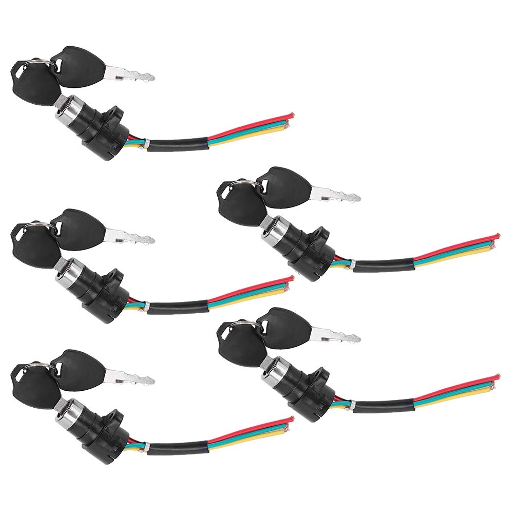 5 Set Electric Power Lock On/Off Switch - Key Ignition Switch for Motorcycles, ATVs, Boats - Durable & Waterproof for Outdoor Use