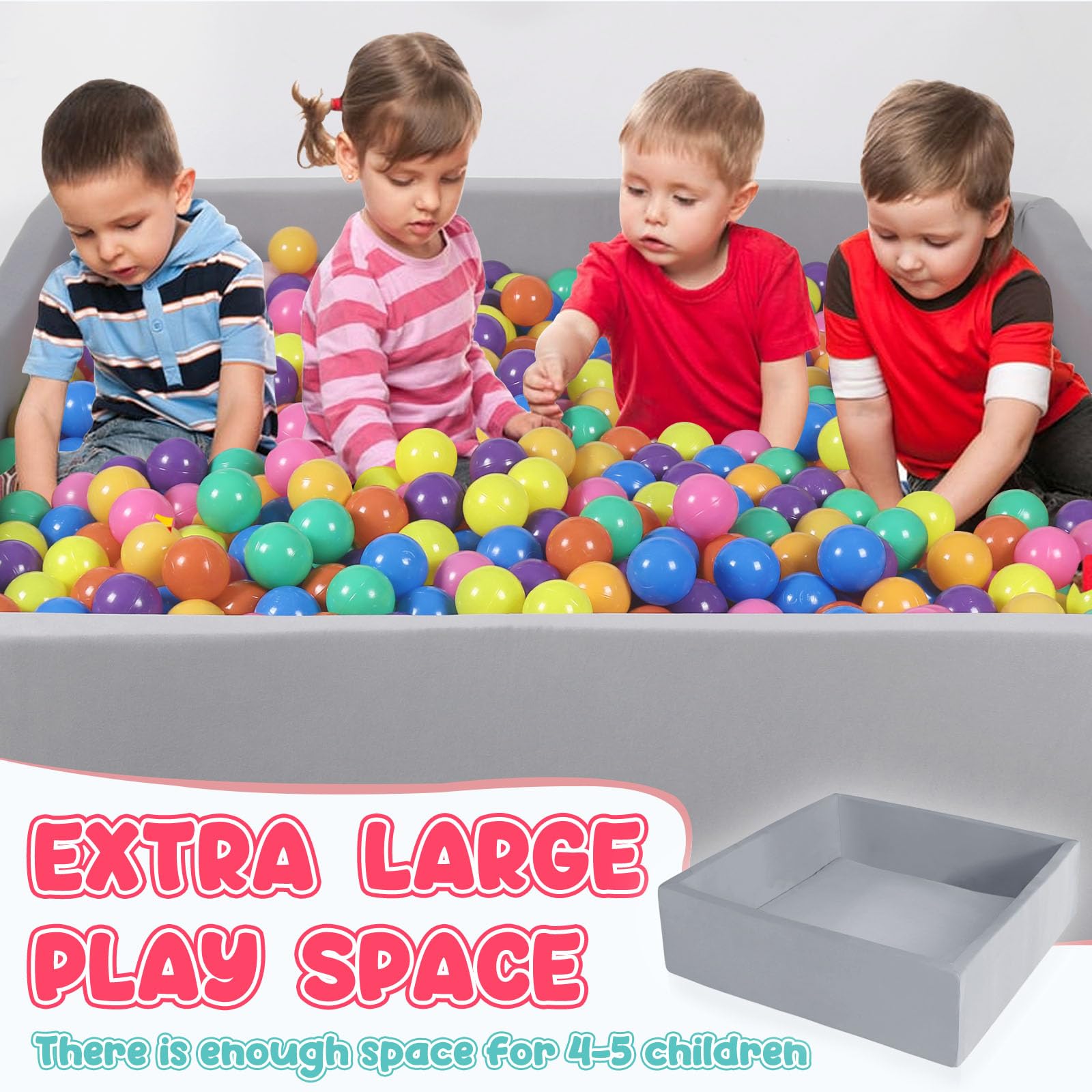 Foam Ball Pit for Toddlers & Kids - CALEPTONG 47.2