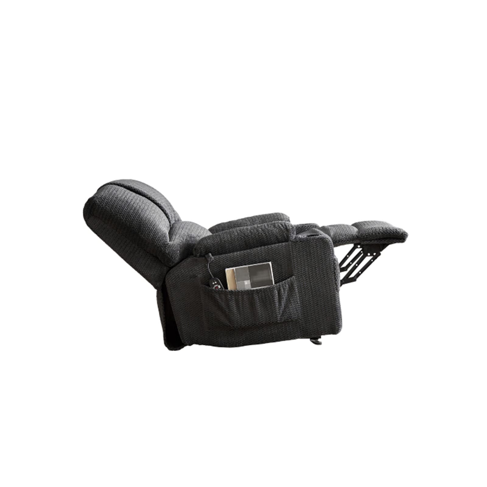 Power Lift Recliner Chair with Massage & Side Pockets - Overstuffed Fabric Living Room Recliner Sofa for Elderly, Reading & Relaxation - Includes Cup Holders for Comfortable Home Use