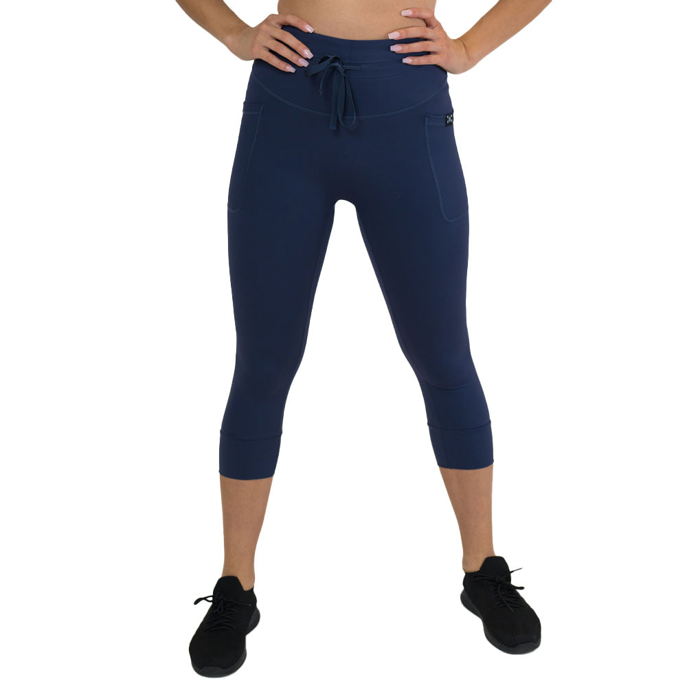 Omni Leggings for Women - High Waist Yoga Pants with Pockets - Navy Blue - Perfect for Yoga, Running, Workout & Lounge Wear