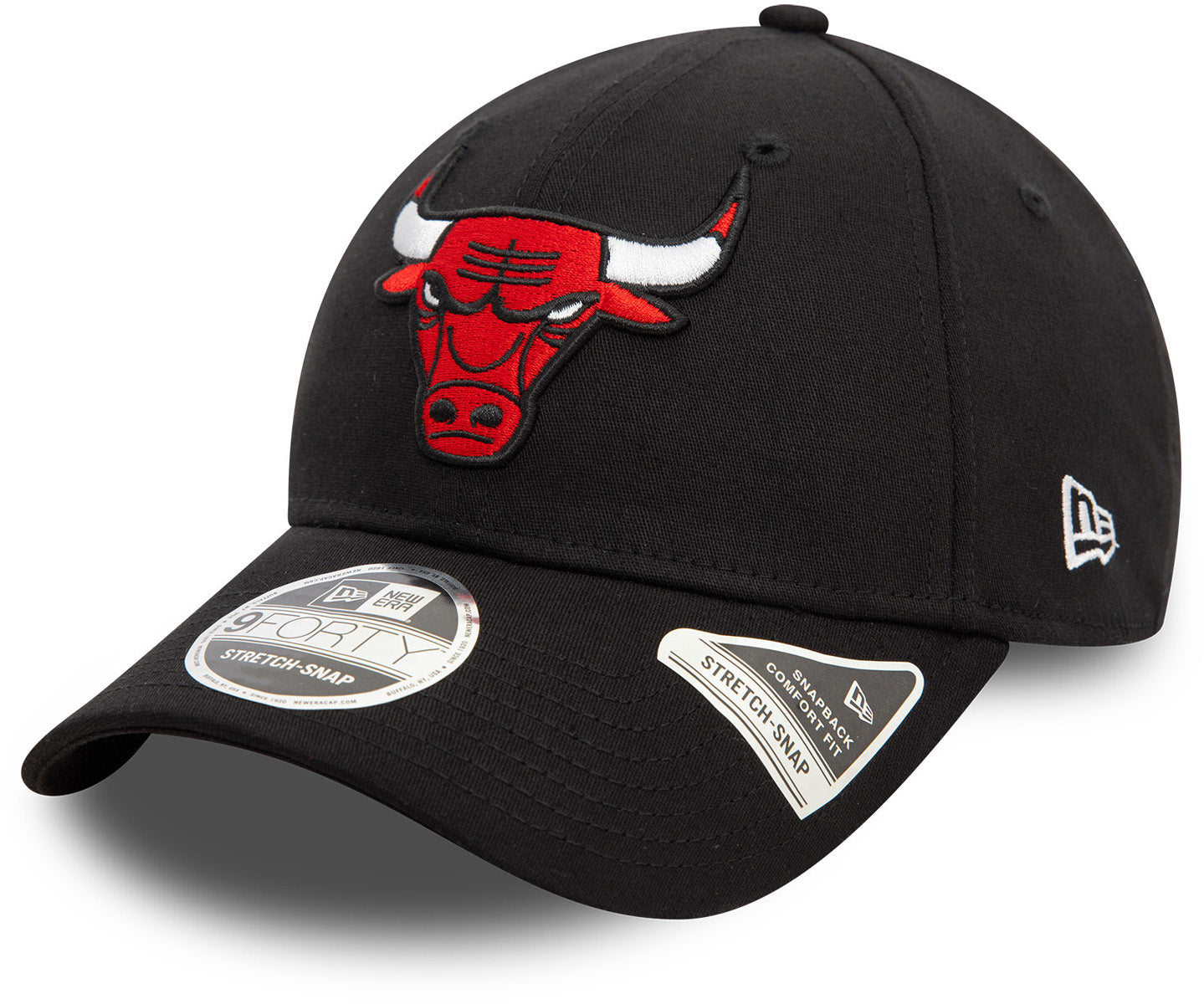Chicago Bulls New Era 9Forty Stretch Snap NBA Team Cap - Adjustable Baseball Hat for Men & Women - Perfect for Basketball Games, Sports Fans & Streetwear Fashion