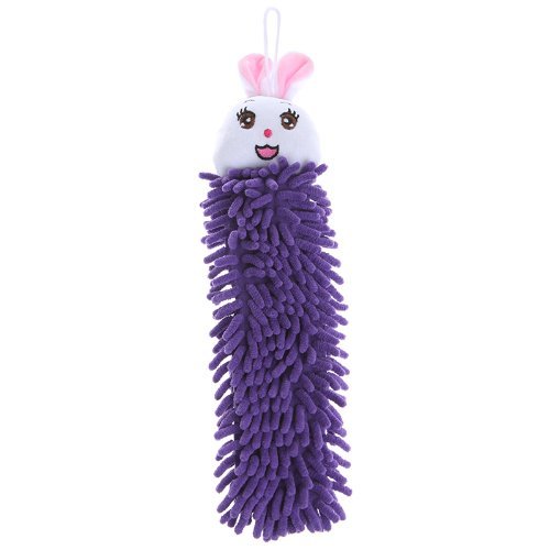Soft Chenille Hand Towels with Hanging Loops - 5-Piece Microfiber Quick-Dry Towel Set for Kitchen, Bathroom & Kids - Cute Cartoon Animal Design - Perfect for Daily Hand Drying, Guest Bathrooms, and Nursery Decor