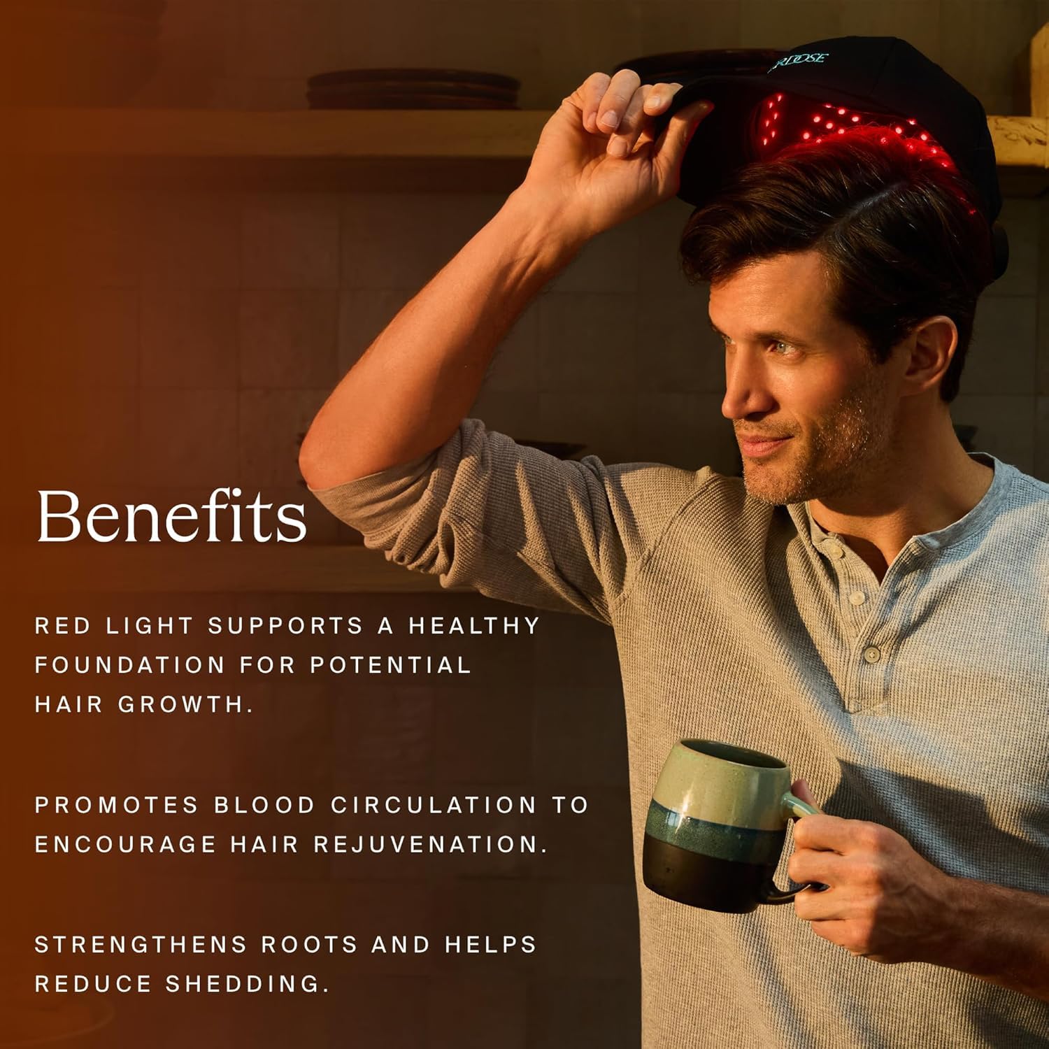 HigherDOSE Red Light Therapy Hat for Hair Growth & Scalp Health - FDA Cleared Infrared Light Therapy Cap to Reduce Hair Loss & Shedding - Stimulates Hair Follicles for Thicker Hair - Perfect for Home Use & Salon Treatments