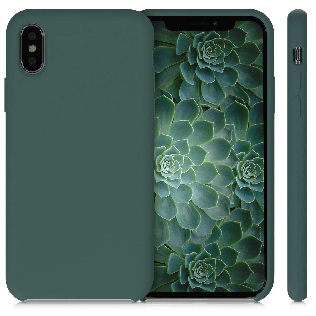 kwmobile Premium TPU Silicone Case for Apple iPhone X - Soft Protective Phone Cover in Blue Green - Perfect for Everyday Use & Outdoor Activities