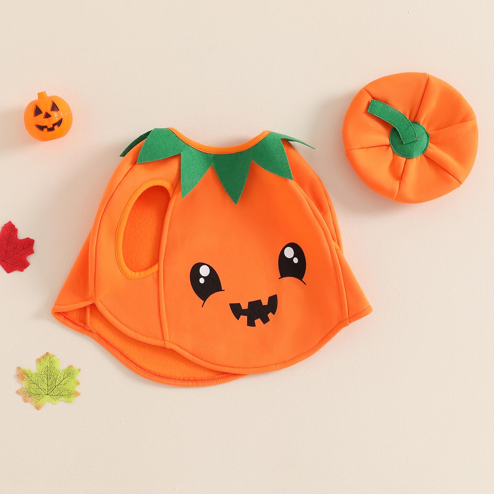 BemeyourBBs Unisex Toddler Pumpkin Costume Set with Top Hat - Halloween Outfit for Baby Boys & Girls - Cute Cosplay Party Costume for Fall Festivals & Trick-or-Treating