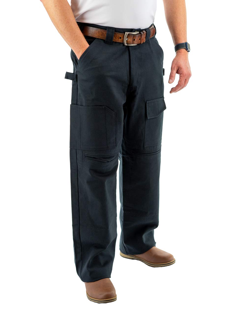 ViviTech - Heavy Duty Cotton Canvas Work Pants with Reinforced Knee Pads for Construction, Carpentry & Outdoor Jobs | Durable Utility Pants for Men | Perfect for DIY Projects, Landscaping & Tough Work Environments