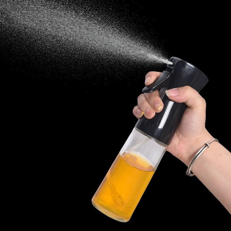 PIQIUQIU 300ml Oil Spray Bottle with Measurement Scale - Kitchen Oil Atomizer for Cooking, Baking & Salad Dressing | Perfect for Healthy Cooking & Food Prep