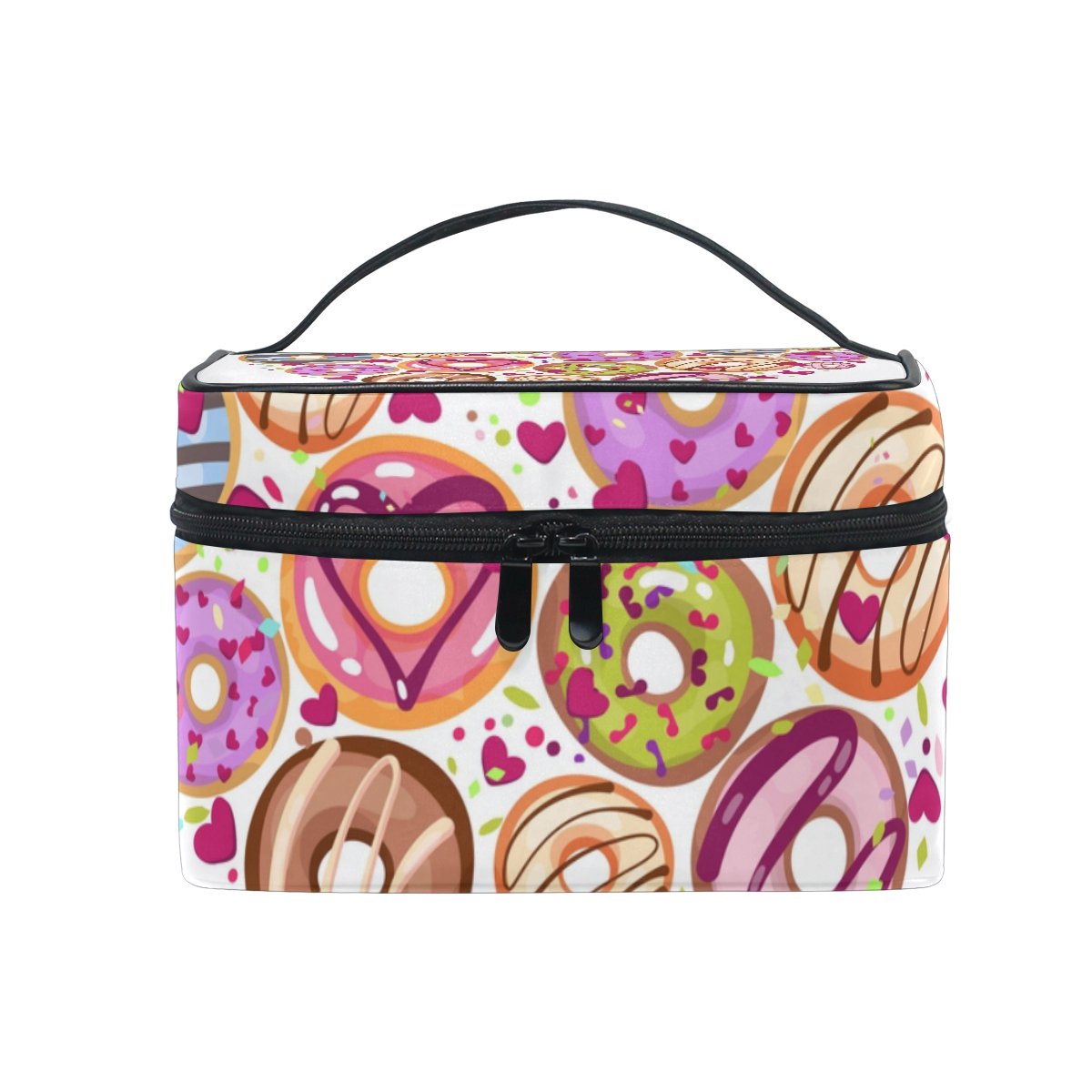 Colorful Donut Sweet Cosmetic Bag for Travel - Cute Makeup Train Case & Storage Organizer | Perfect for Girls' Travel, Gym, and Daily Makeup Organization