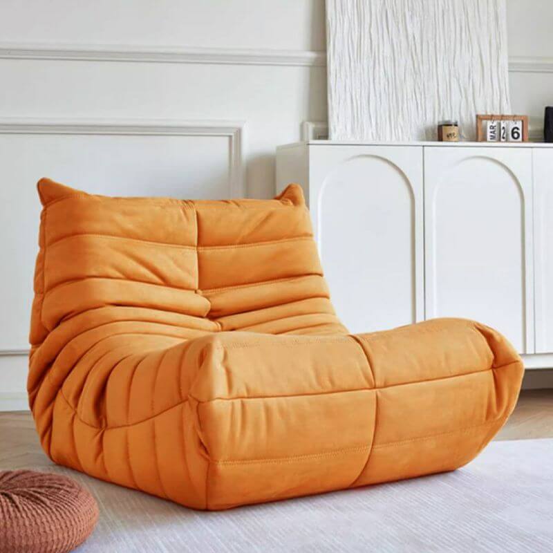 Soft Microfiber Striped Sponge Bean Bag Lounger Chair - Comfortable & Stylish Seating for Women 35-40 - Perfect for Living Room, Bedroom or Dorm Relaxation