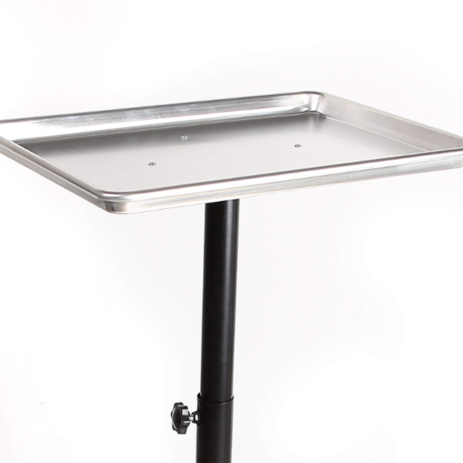 Professional Aluminum Alloy Salon Tray Cart with Adjustable Height - Multi-Purpose Rolling Tray Trolley for Hair Stylists, Tattoo Artists & Beauty Services - Mobile Utility Cart with Wheels (Silver) | Perfect for Salon Storage, Makeup Organization & Mobile Service Tools
