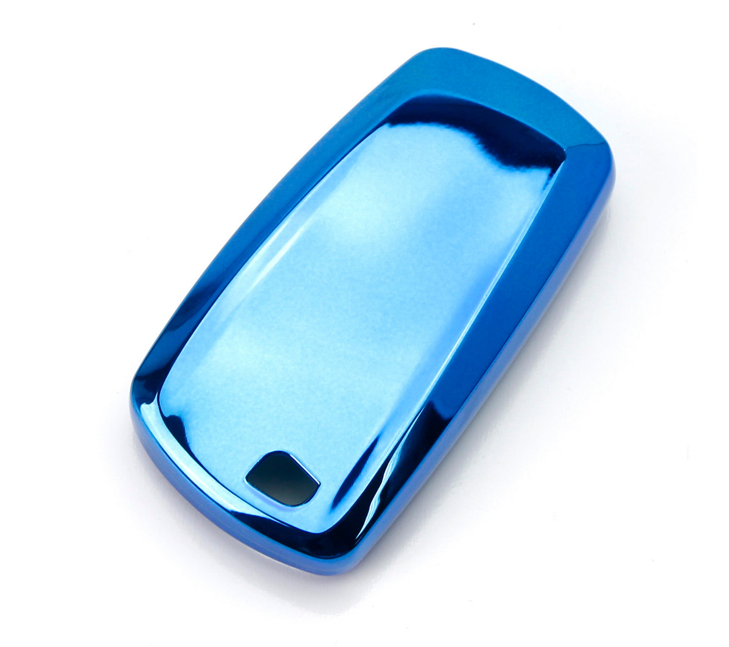 Premium Chrome Blue TPU Key Fob Cover Case for BMW 1/2/3/4/5/6/7 Series & X1/X3/X4 Models - 4 Button Remote Key Protector - Durable & Stylish Car Accessory for Daily Use & Travel Protection