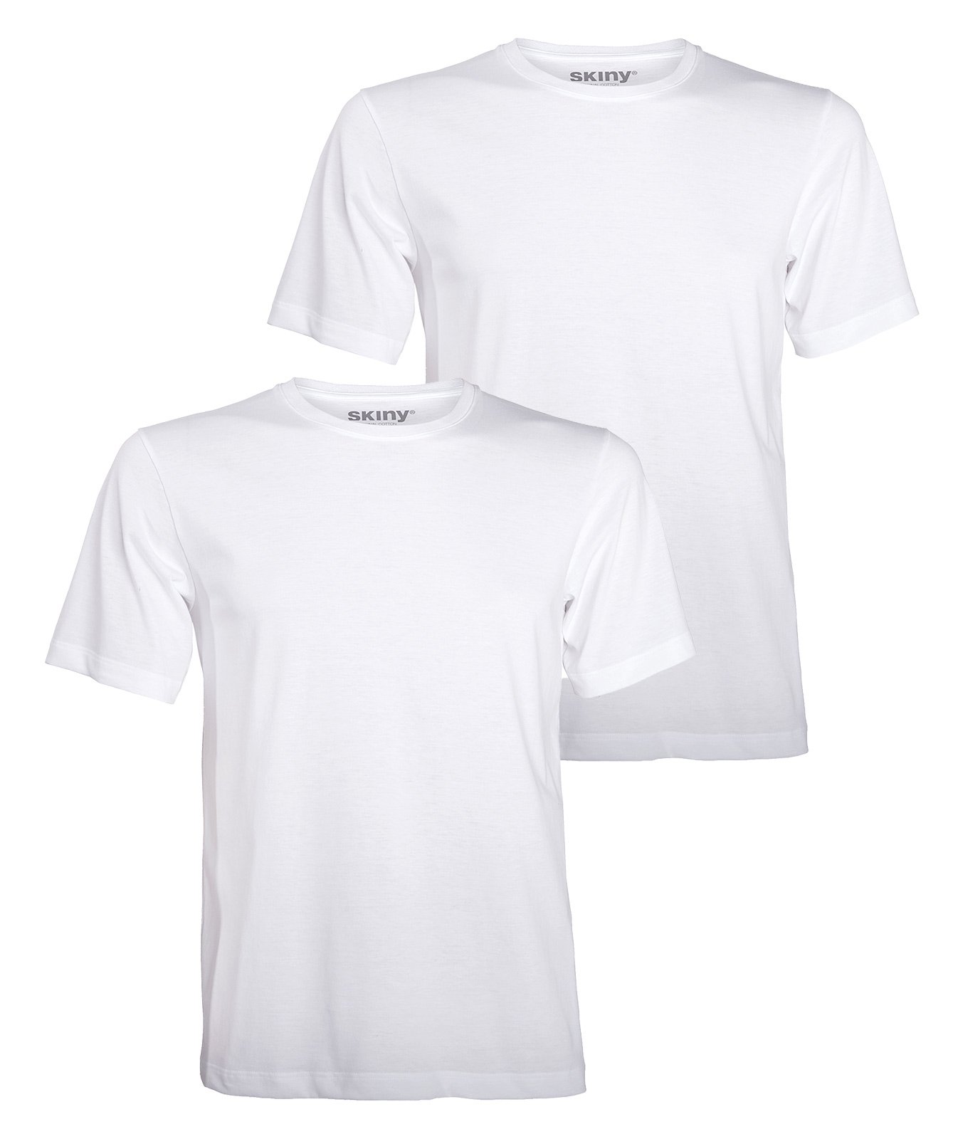 Skiny 2 Pack Men's Slim Fit Round Neck Business Casual T-Shirts - White | Perfect for Office Wear & Everyday Outfits