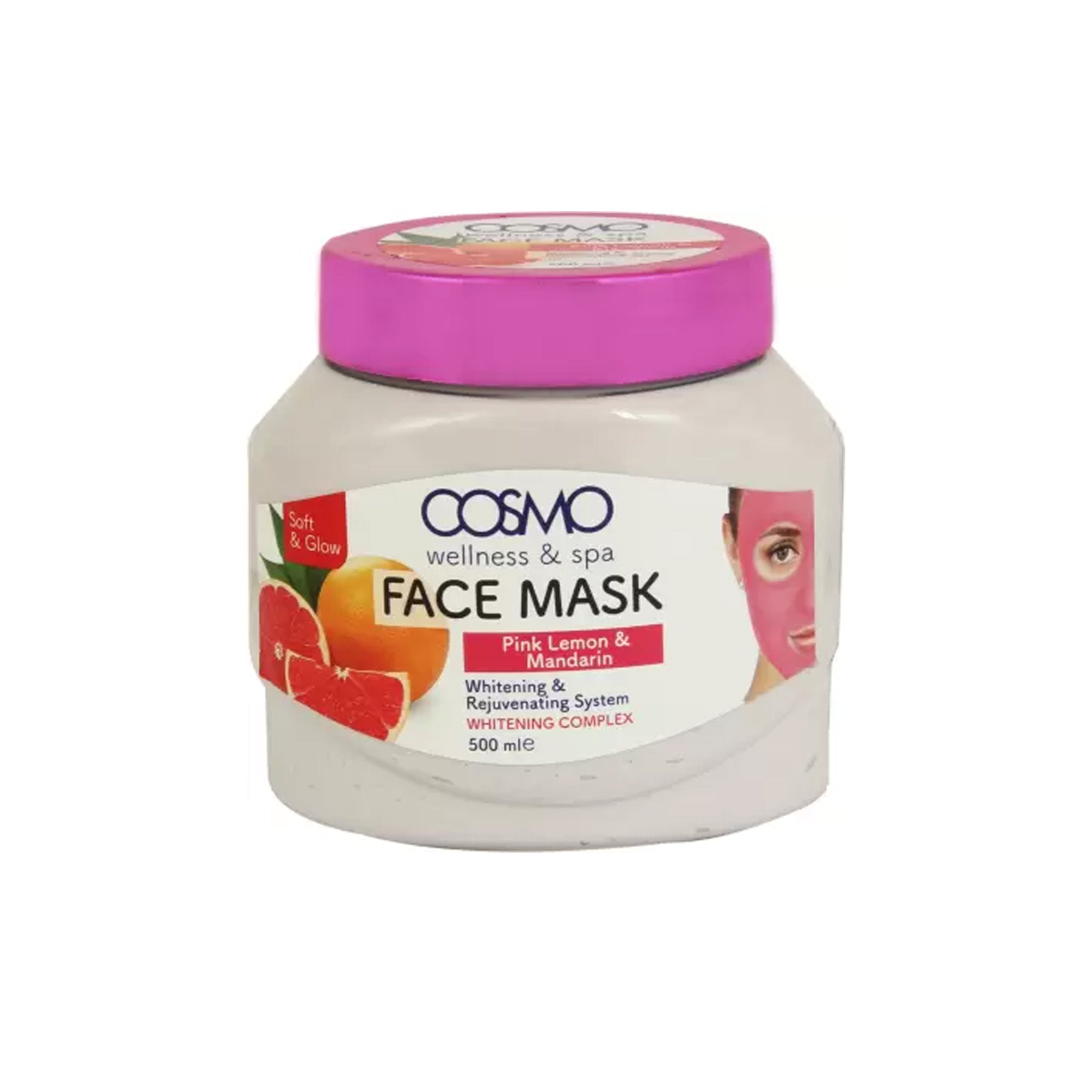Cosmo Face Mask - Pink Lemon & Mandarin Scented, 500ml | Hydrating & Refreshing Facial Mask for Glowing Skin | Perfect for Spa Nights & Self-Care Routines