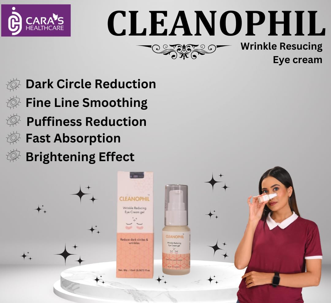 CLEANOPHIL Anti-Aging Under Eye Cream Gel - Reduces Wrinkles, Dark Circles, Puffiness & Eye Bags | Smooths Fine Lines for Women & Men | 15ml Hydrating Eye Treatment | Perfect for Night Routine & Travel Skincare