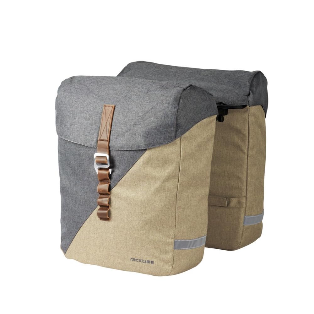 Unisex Adult Racktime System Heda 2.0 Pannier Rack Bags - Sand Grey, One Size - Waterproof Bike Storage for Commuting & Cycling Adventures