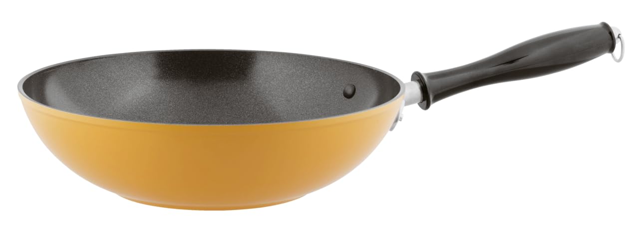 Sambonet 1965 Vintage Quarzo Spadella Wok - 28cm Italian Carbon Steel Stir Fry Pan for Professional Chefs & Home Cooking - Perfect for Asian Cuisine, Searing, Stir-Frying & Deep Frying