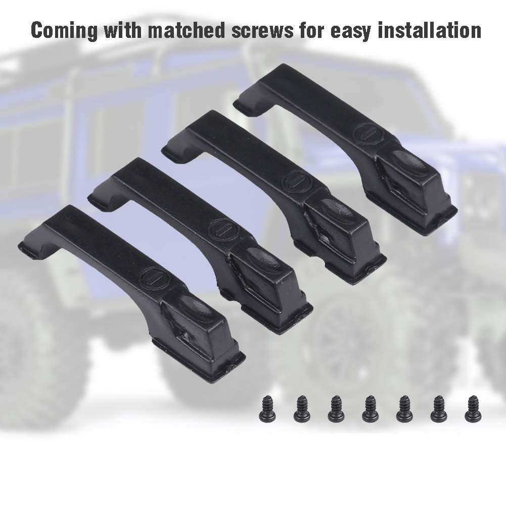 4 Pcs Car Door Handle Simulation for RC Cars - Compatible with Axial SCX10, D90, 1/10 Scale RC Crawler - Perfect for Off-Road Adventures & RC Car Customization