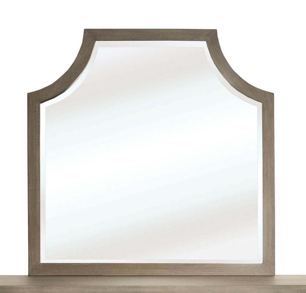 Riverside Furniture Vogue Wood Framed Arch Mirror in Gray Wash - Elegant Wall Decor for Living Room, Bedroom & Entryway