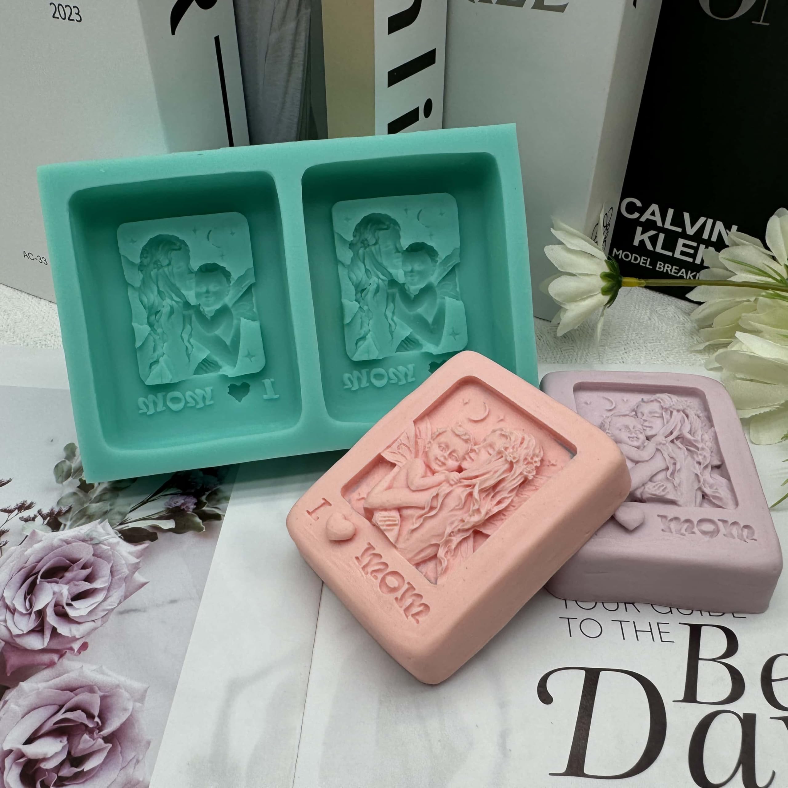 GreatMold DIY 'I Love Mom' 3D Silicone Soap Mold - Handmade Candle & Cake Decoration Mould for Mother's Day Gifts | Perfect for Soap Making, Candle Crafting, and Baking Decorations