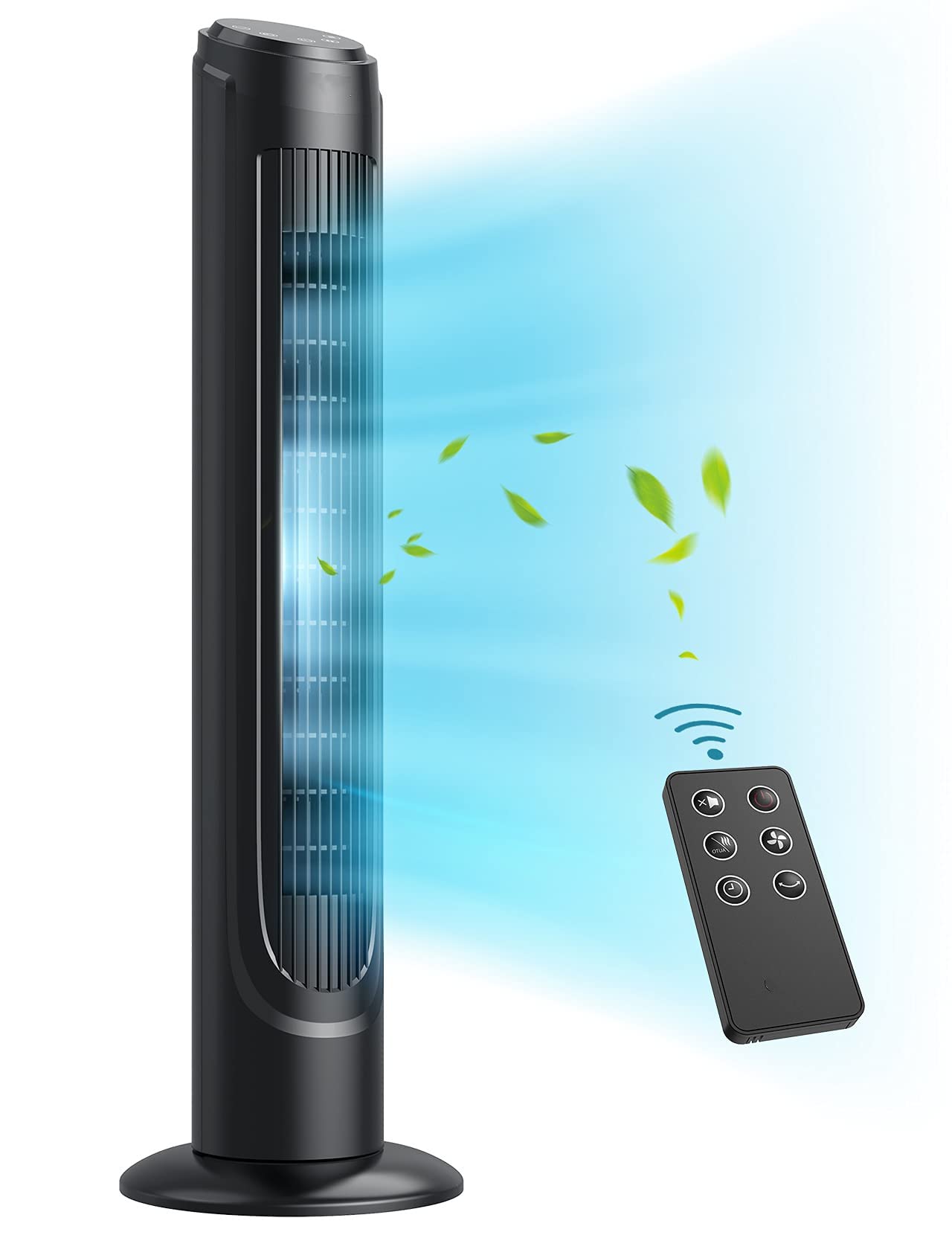 40” Tower Fan with Remote - 90° Oscillating, Ultra Quiet Cooling, 12 Speed Modes & 12H Timer | Space-Saving Bladeless Design with LED Touch Control | Perfect for Home, Office & Bedroom Cooling