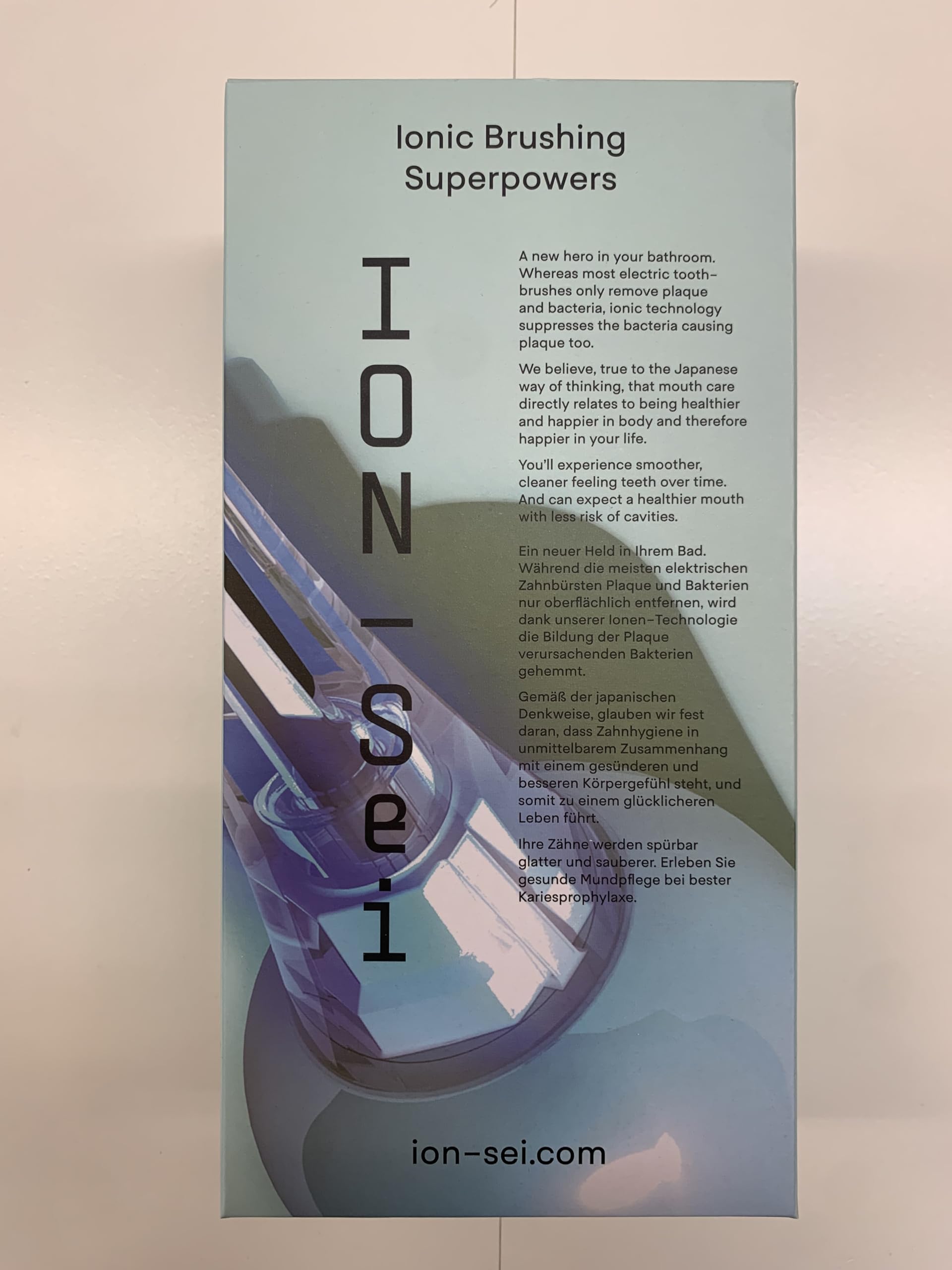 ION-Sei Electric Toothbrush with Patented Ionic Technology from Japan - Lake Blue | Advanced Plaque Removal & Teeth Whitening for a Healthier Smile | Perfect for Travel & Daily Oral Care