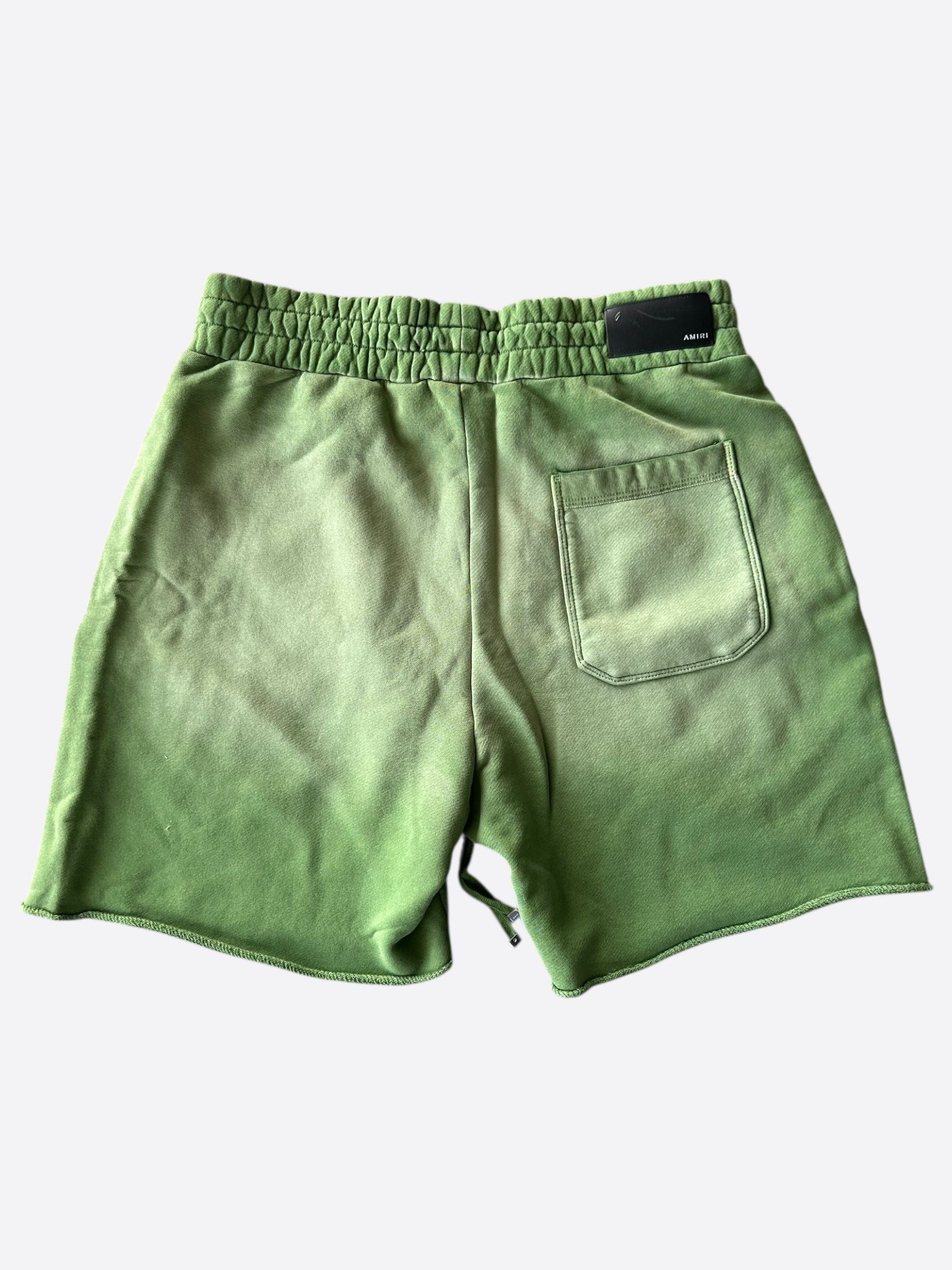 Amiri Green & Yellow Track Logo Shorts for Men - Stylish Casual Athletic Shorts for Running, Gym, and Streetwear Fashion