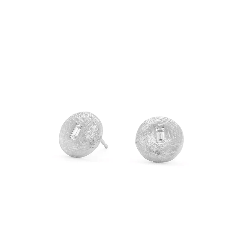 Diamond Window 'Boulder' Disc Stud Earrings for Women - Sparkling Cubic Zirconia CZ Jewelry - Perfect for Parties, Weddings & Everyday Wear