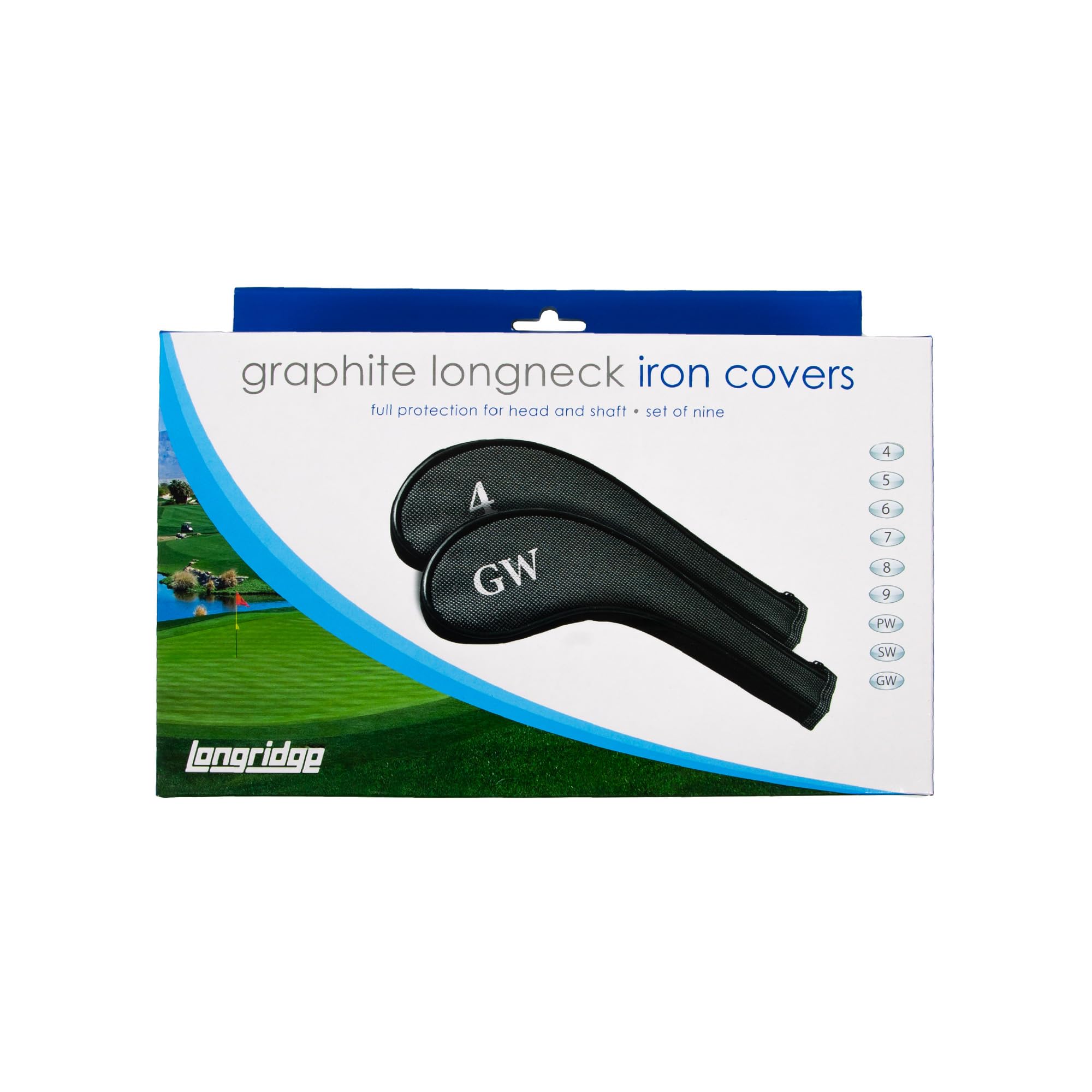 Premium Longridge Longneck 2-Tone Golf Iron Headcover Set - Protects Clubs from Damage | Perfect for Golfers, Travel & Course Use